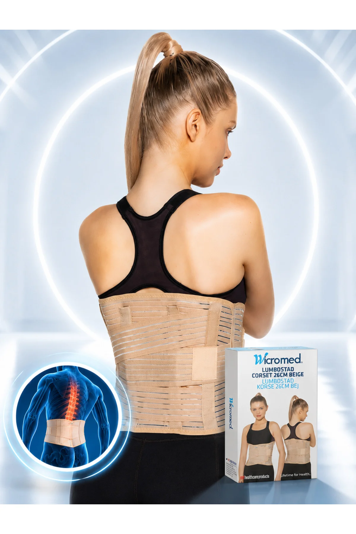Lumbostad Lumbosakral 26cm Korse Bej Standart Fıtık Rahatlatır Lomber Disk Herni
