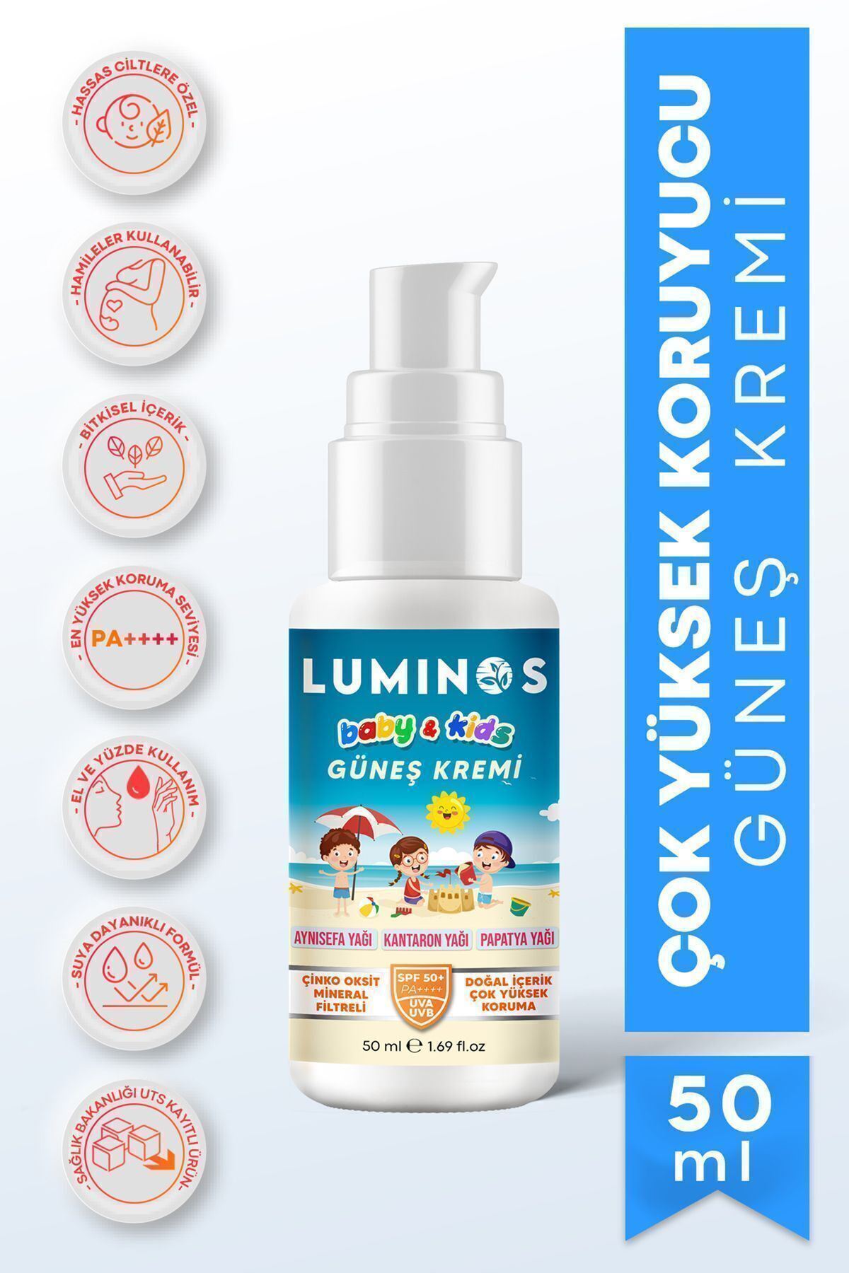 Natural Luminos Bebeklere Ve Çocuklara Özel Doğal Formül Spf 50 Güneş Kre Natural Luminos Bebeklere Ve Çocuklara Özel Doğal Formül Spf 50 Güneş Kre