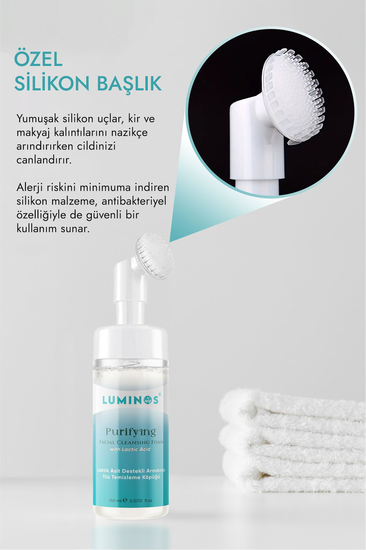 Natural Luminos Firça Başlikli Yüz Temizleyici Arindirici Köpük - 150 Ml