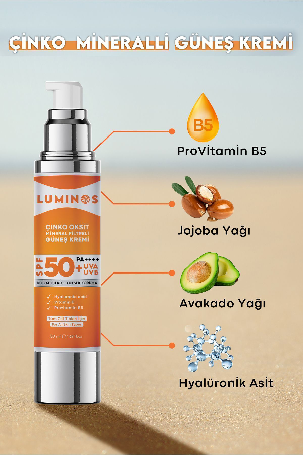 Luminos Spf 50+ Doğal Güneş Kremi 1+1 Fırsat Paketi
