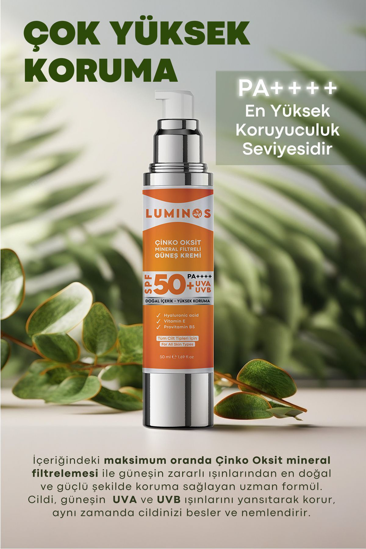 Luminos Spf 50+ Doğal Güneş Kremi 1+1 Fırsat Paketi