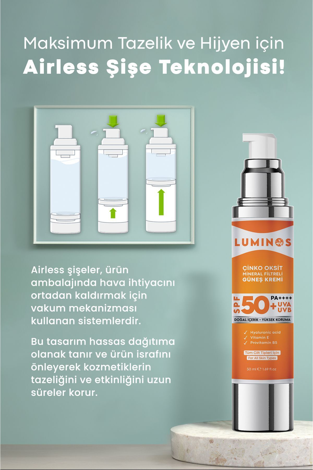 Luminos Spf 50+ Doğal Güneş Kremi 1+1 Fırsat Paketi