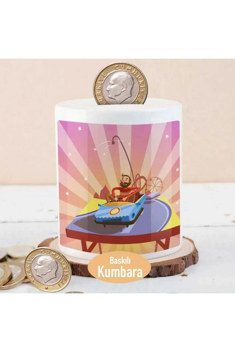 Lunapark Çarpışan Araba Para Birikim Kumbarası-1284-7678