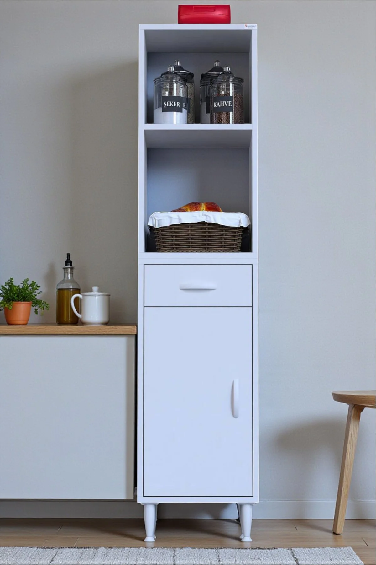Lunera G:50 cm Beyaz Mutfak Dolabı Çok Amaçlı Açık Bölmeli Fırın 