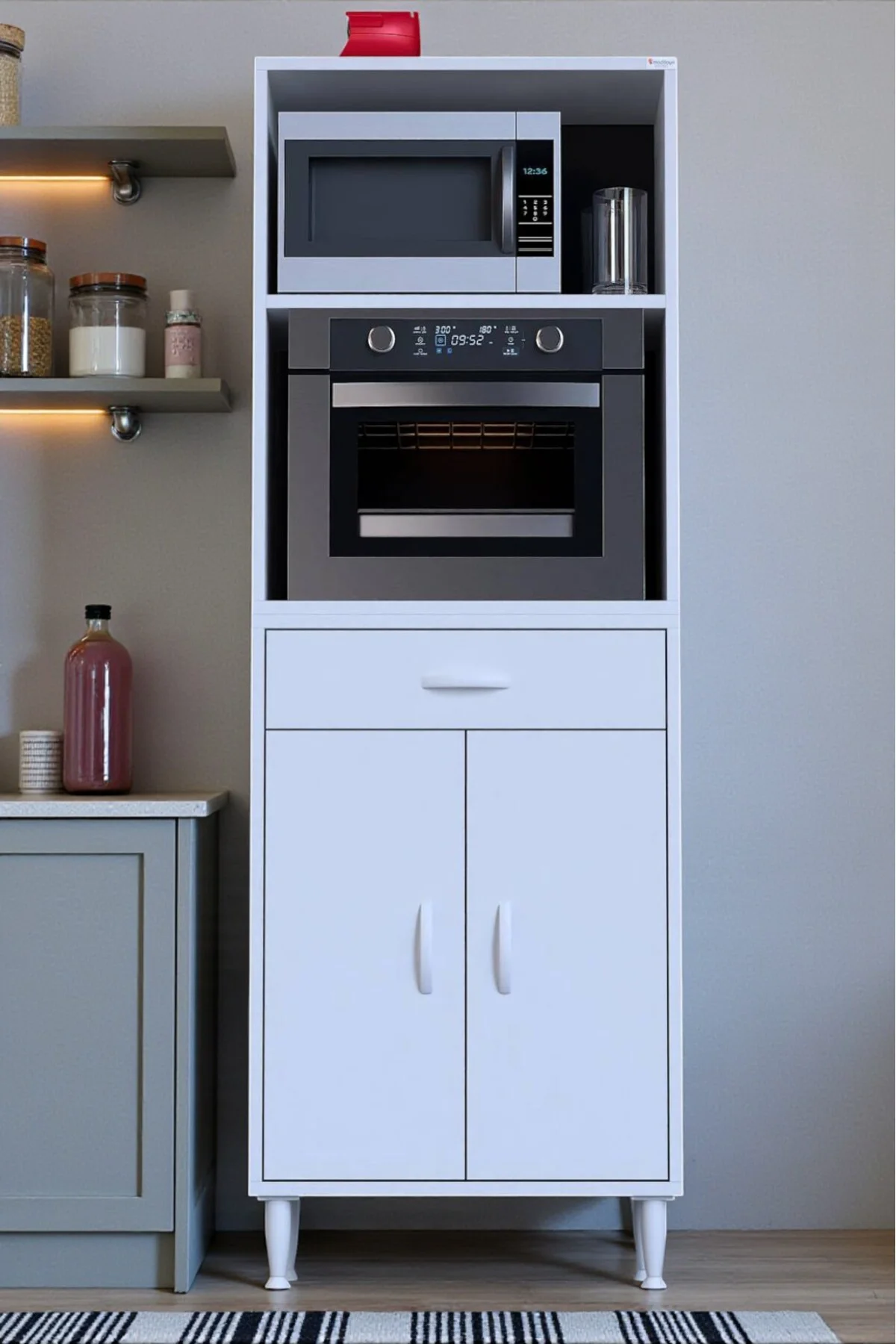 Lunera G:65 cm Beyaz Mutfak Dolabı Çok Amaçlı Açık Bölmeli Fırın 