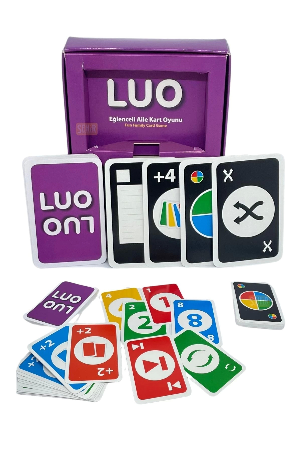 Alisverisdevi Luo 7+ Yaş Çocuklar İçin Süper Eğlenceli Uno Benzeri 2-10 Kişilik