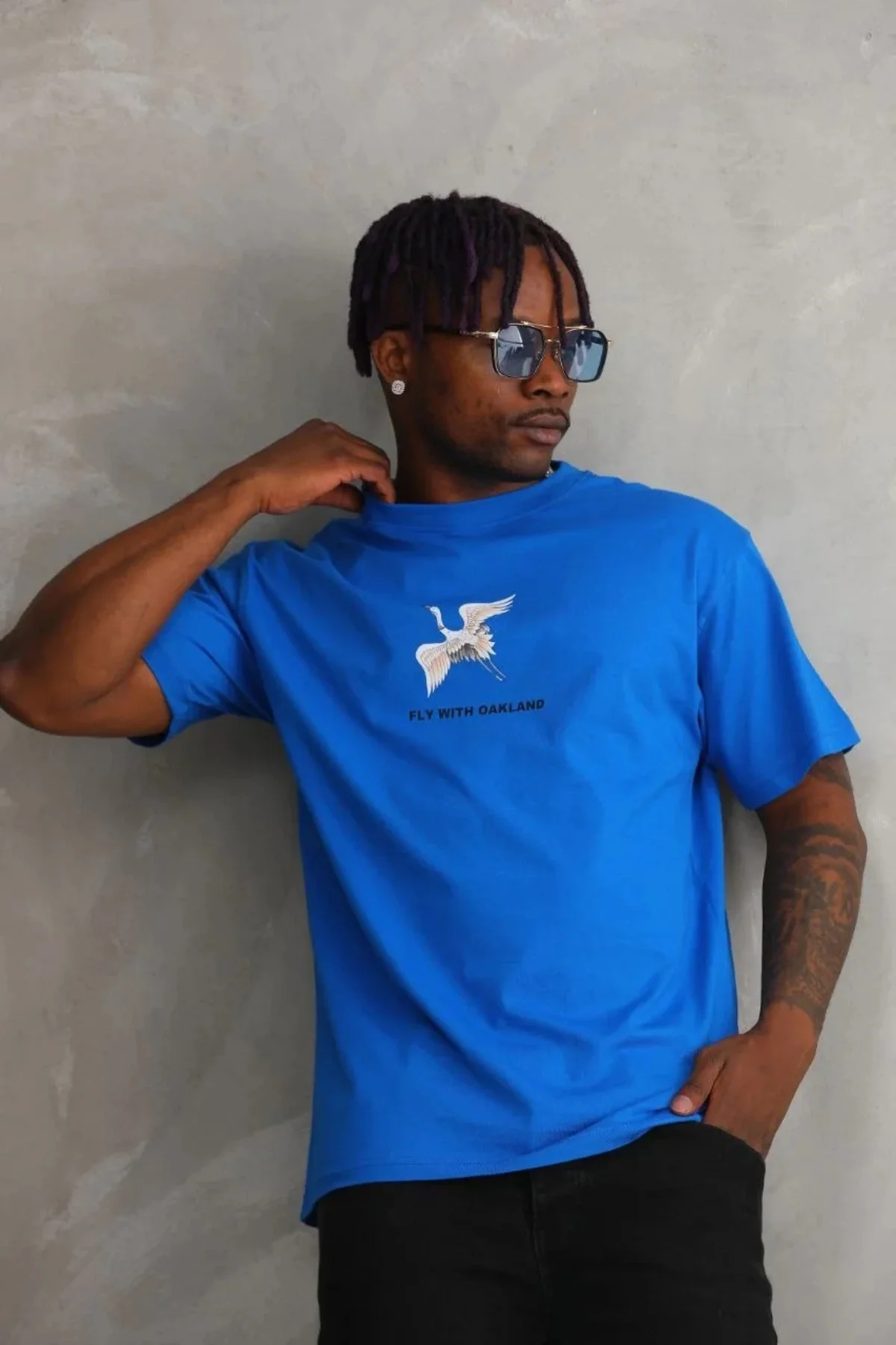 Lushiowear Erkek Baskılı T-Shirt Kısa Kol Bisiklet Yaka Rahat Kalıp Tişört - Mavi Lushiowear Erkek Baskılı T-Shirt Kısa Kol Bisiklet Yaka Rahat Kalıp Tişört - Mavi
