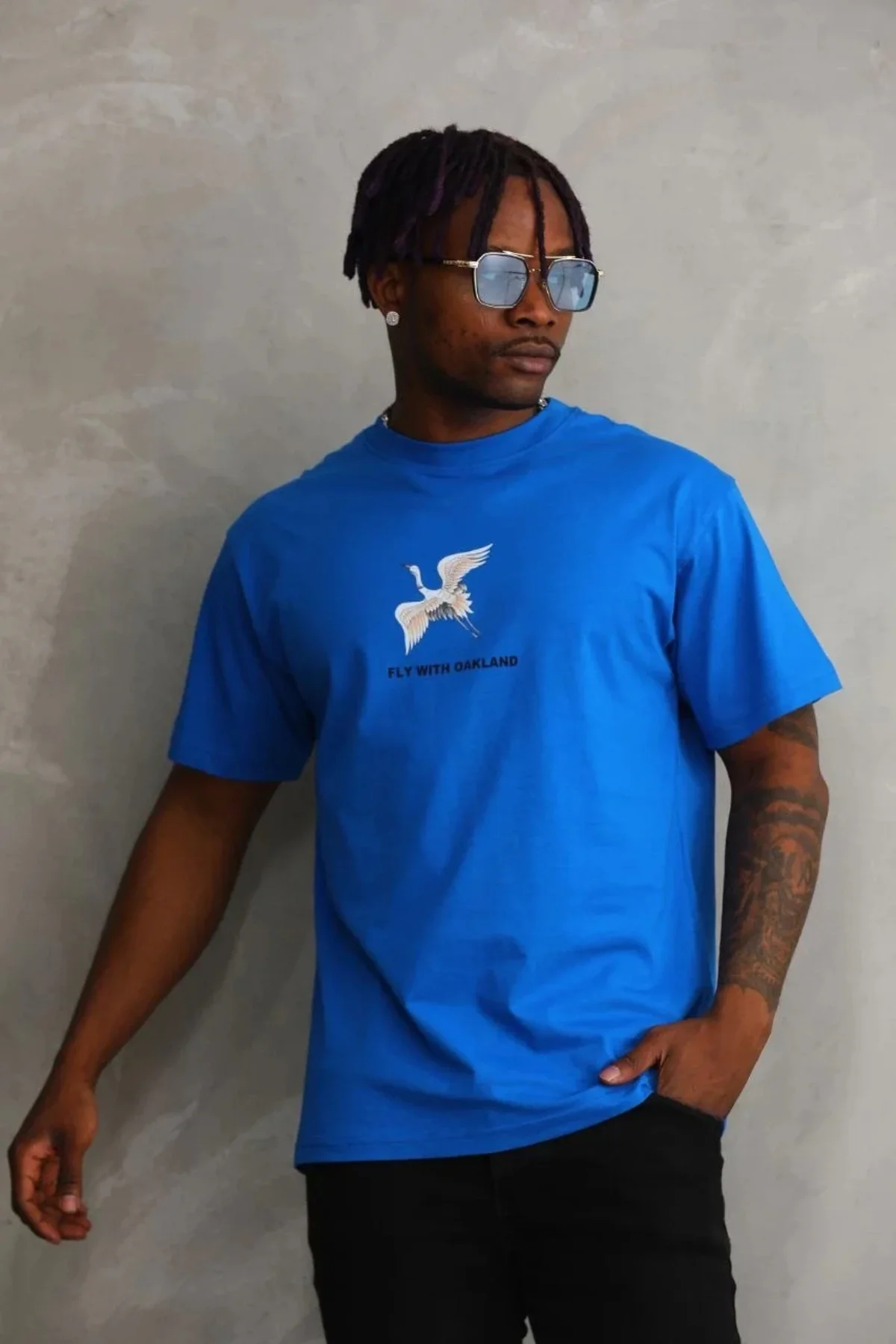 Lushiowear Erkek Baskılı T-Shirt Kısa Kol Bisiklet Yaka Rahat Kalıp Tişört - Mavi Lushiowear Erkek Baskılı T-Shirt Kısa Kol Bisiklet Yaka Rahat Kalıp Tişört - Mavi