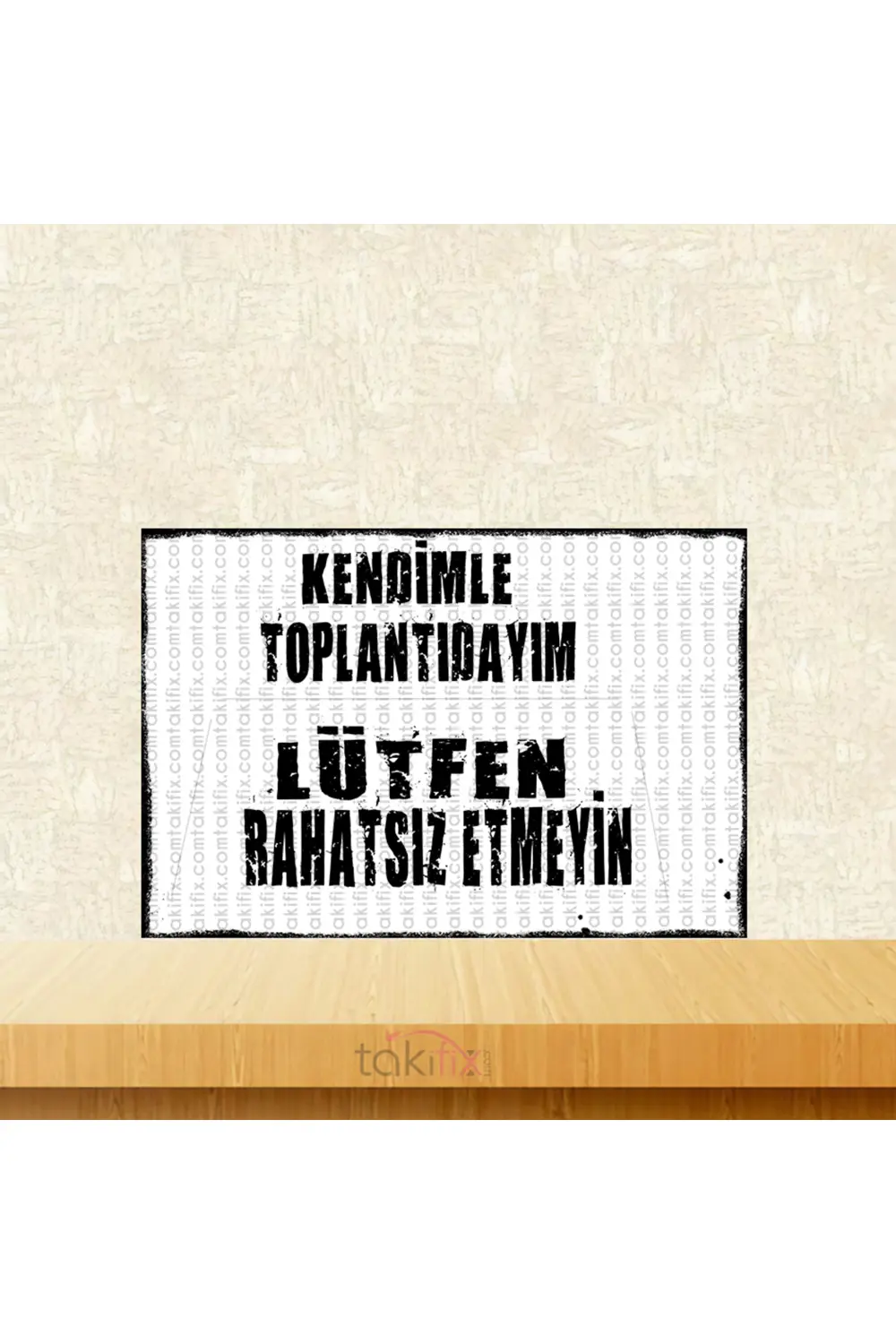 Lütfen Rahatsız Etmeyin 20x30 Cm Retro Ahşap Tablo