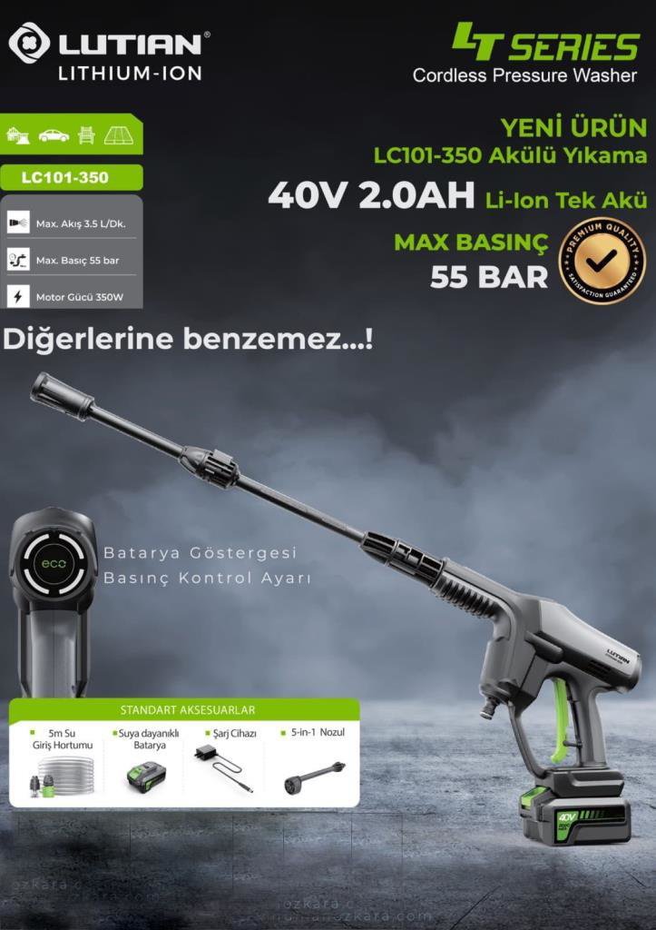 Gürçay Hirdavat Lutian Lc101-350 Akülü Oto Yikama 55 Bar 40V