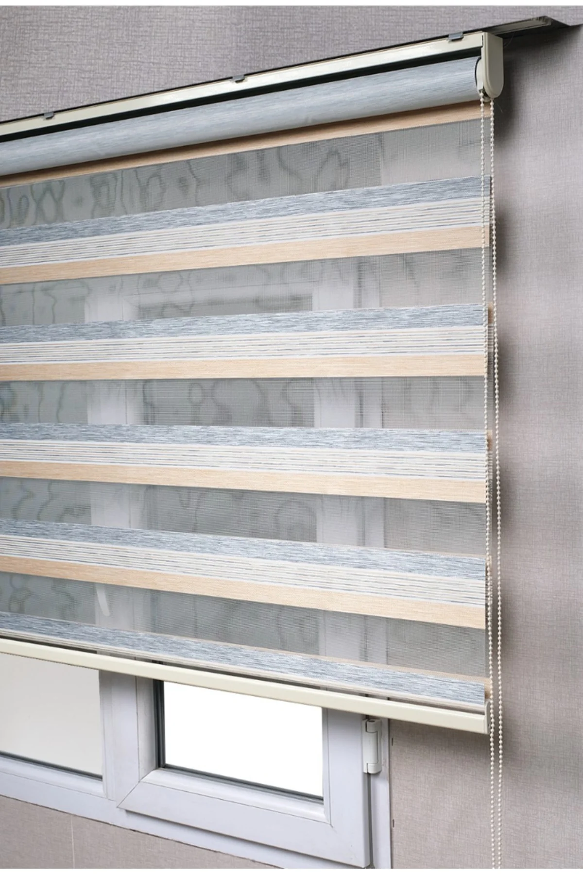 Lux Bambu Renk Geçişli Zebra Stor Perde, Alüminyum Kasalı Yüksek 