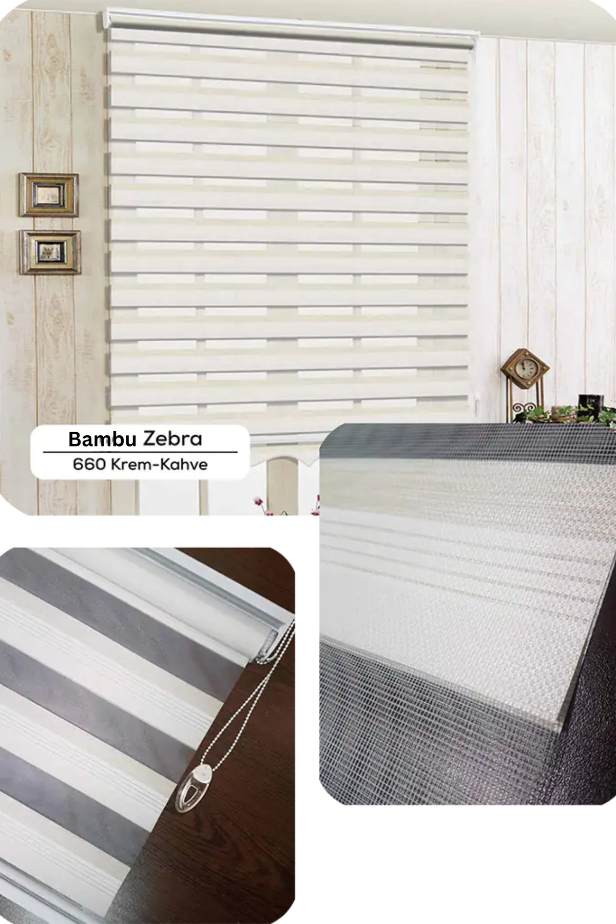 Lux Bambu Renk Geçişli Zebra Stor Perde, Alüminyum Kasalı Yüksek 