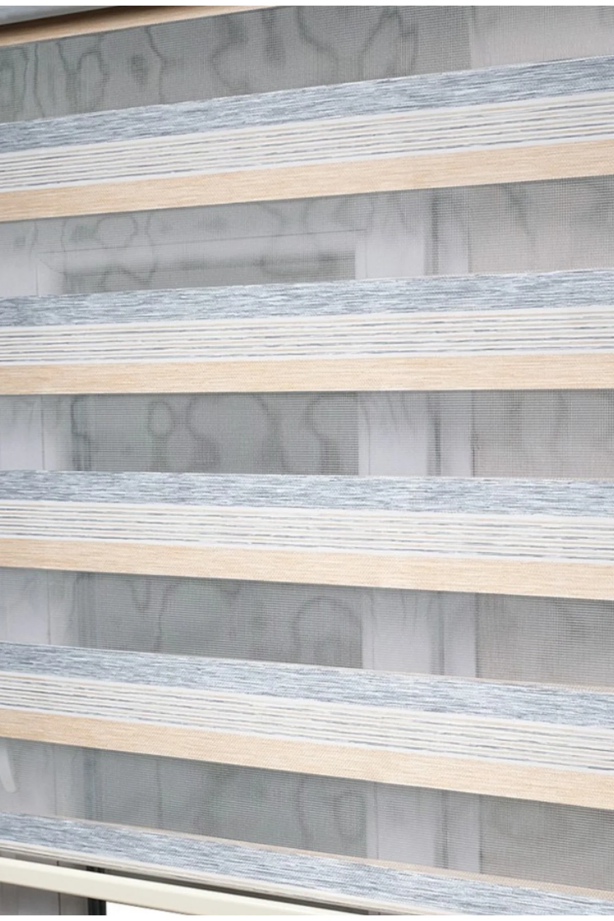 Lux Bambu Renk Geçişli Zebra Stor Perde, Alüminyum Kasalı Yüksek 