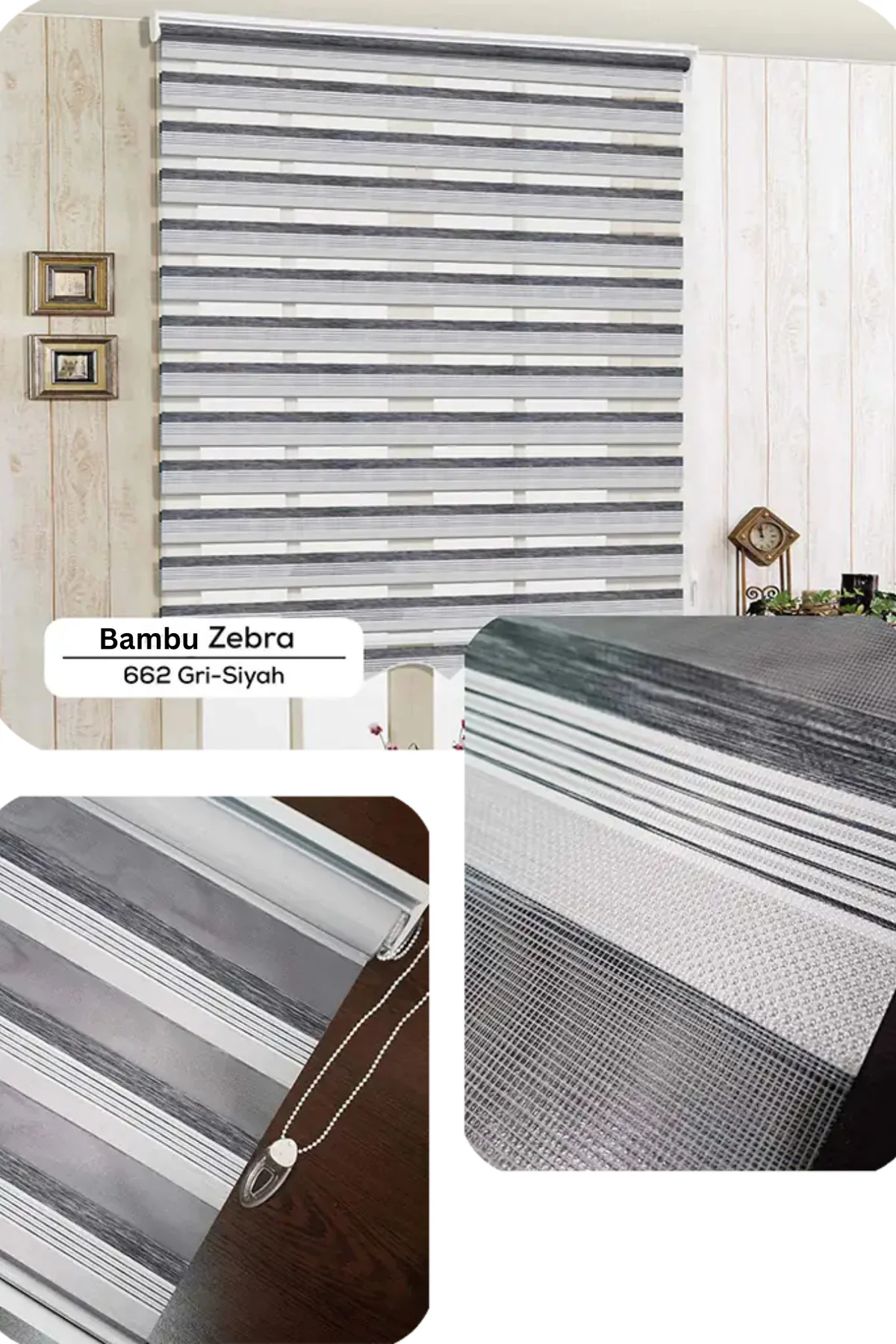 Lux Bambu Renk Geçişli Zebra Stor Perde Alüminyum Kasalı Yüksek K