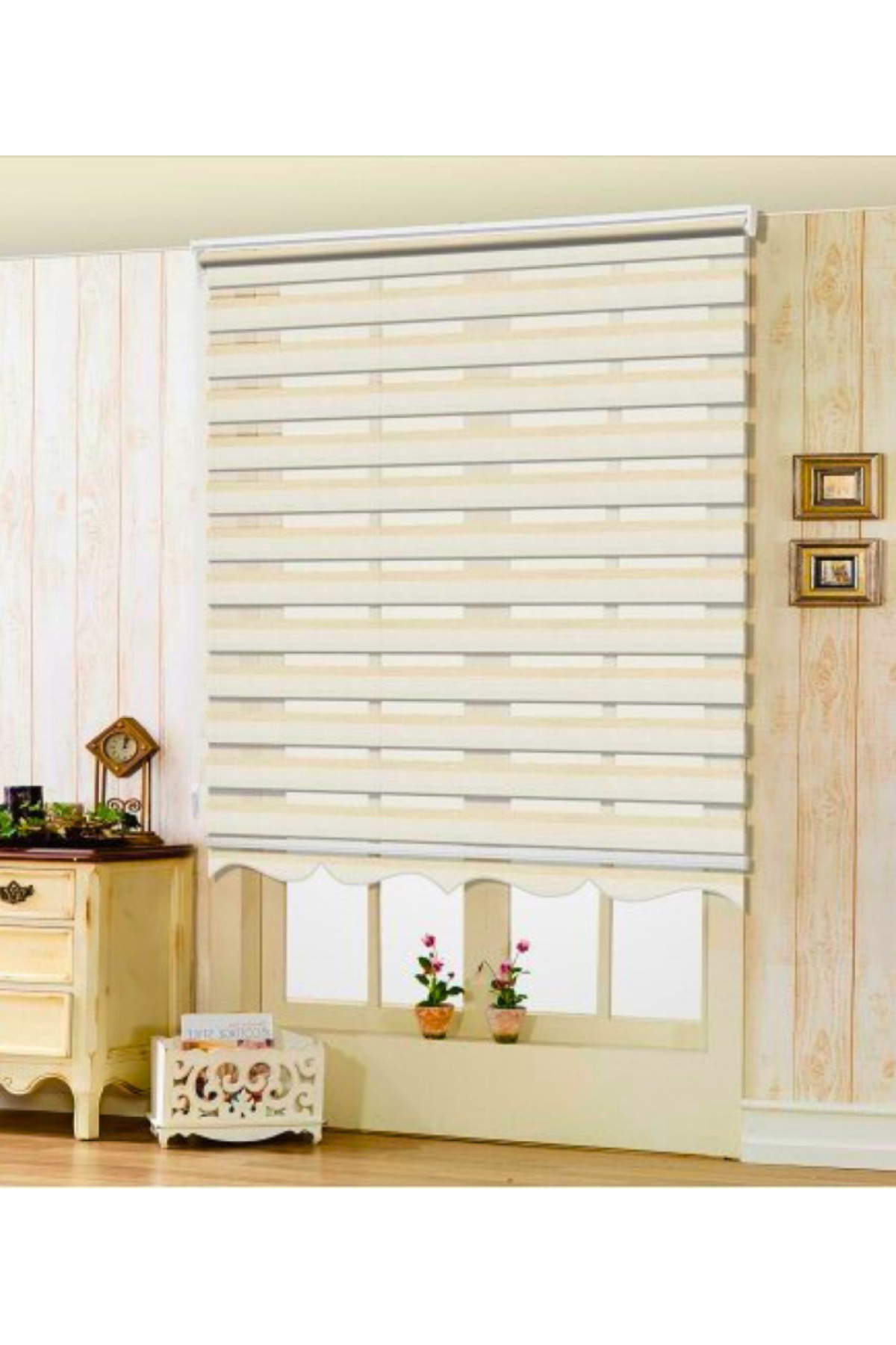 Lux Bambu Renk Geçişli Zebra Stor Perde, Alüminyum Kasalı Yüksek 