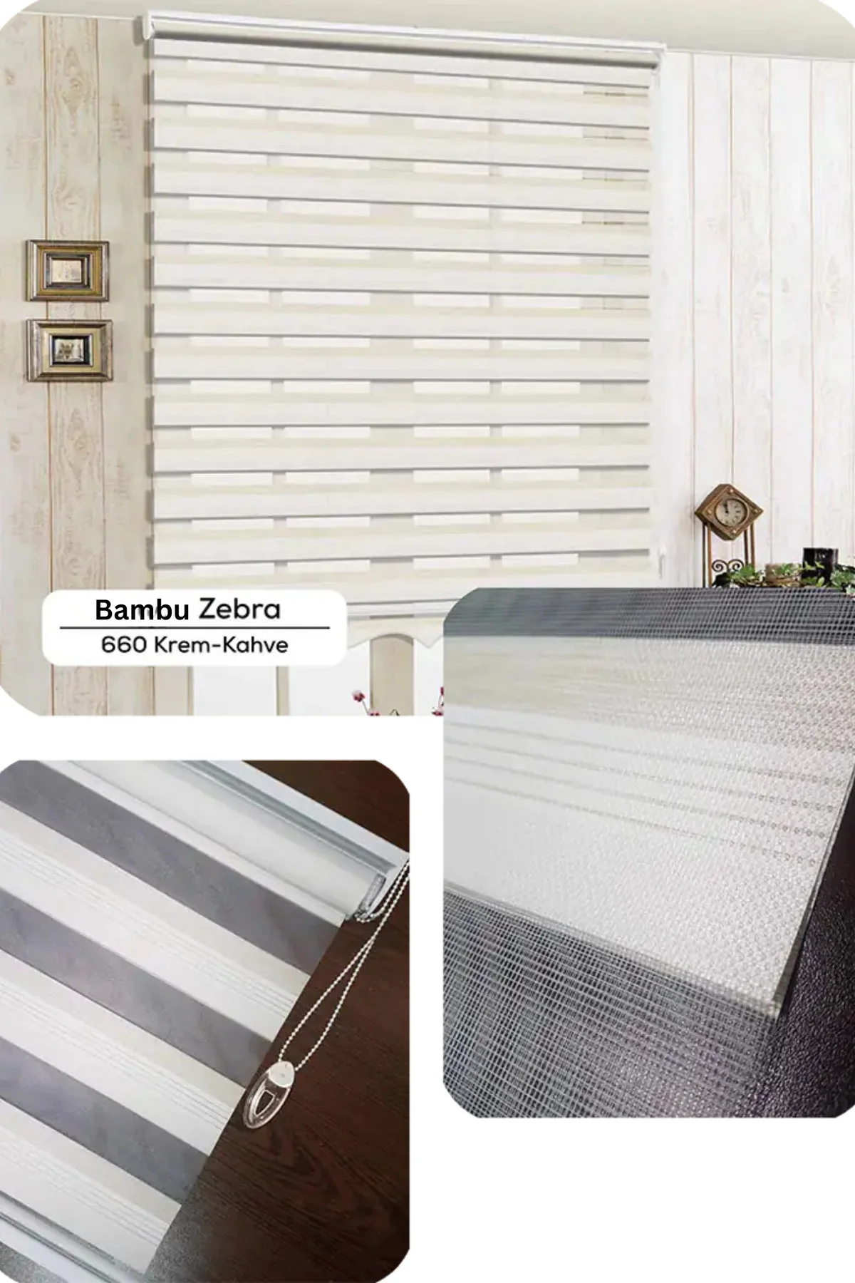 Lux Bambu Renk Geçişli Zebra Stor Perde, Alüminyum Kasalı Yüksek 
