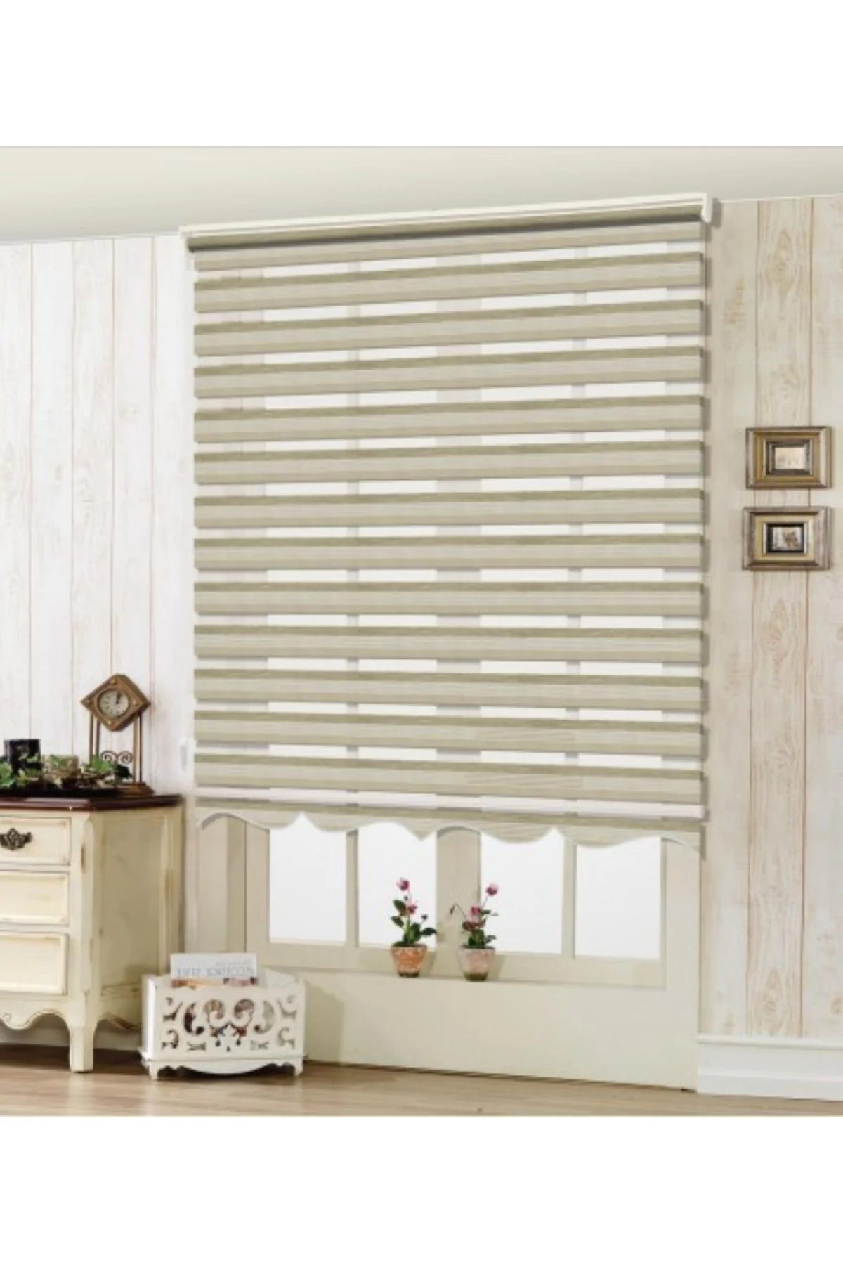 Lux Bambu Renk Geçişli Zebra Stor Perde Alüminyum Kasalı Yüksek K