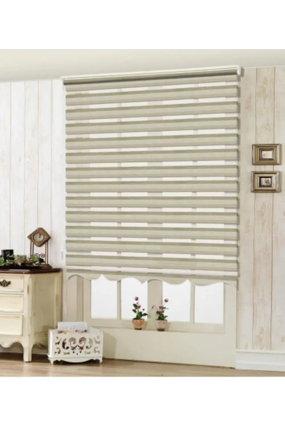 Lux Bambu Renk Geçişli Zebra Stor Perde Alüminyum Kasalı Yüksek K