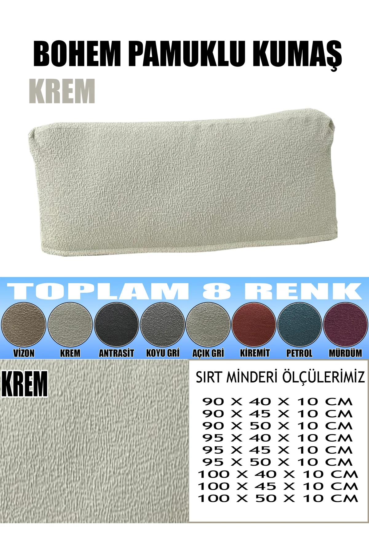 LUX BOHEM PAMUKLU KUMAŞ 2 ADET SIRT MİNDERİ