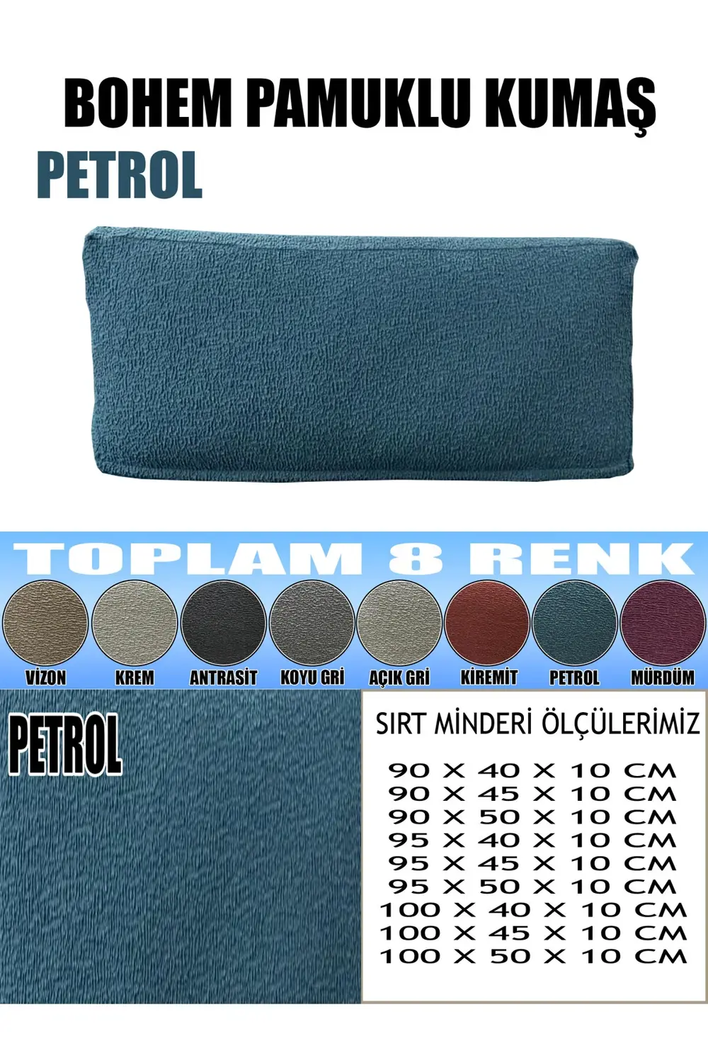 LUX BOHEM PAMUKLU KUMAŞ 2 ADET SIRT MİNDERİ