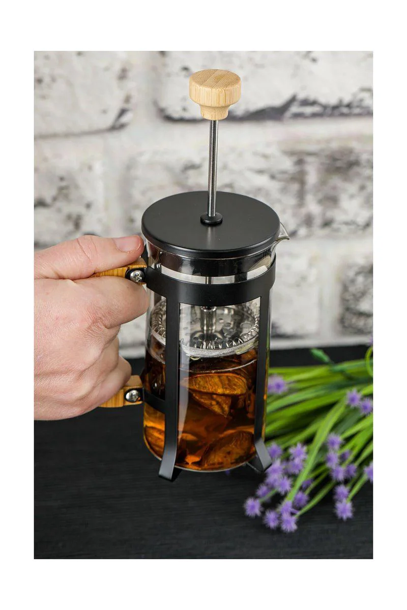Lüx Cam French Press 350 ml - Siyah Bambu Kahve Filtresi Fiyatı, Yorumları ve Özellikleri
