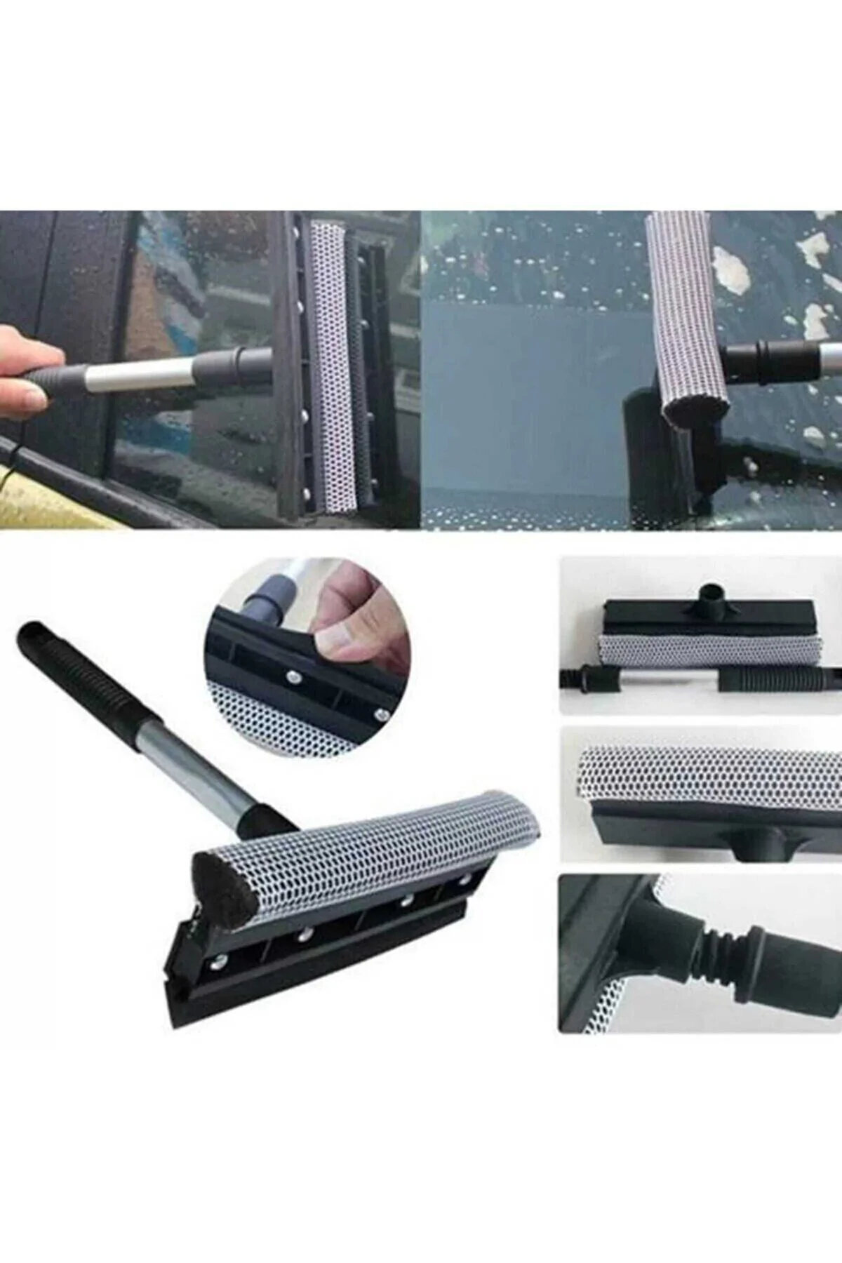 Lüx Cift Tarafli Teleskopik Cam Silme Paspası Ve Cekpasi - Gri