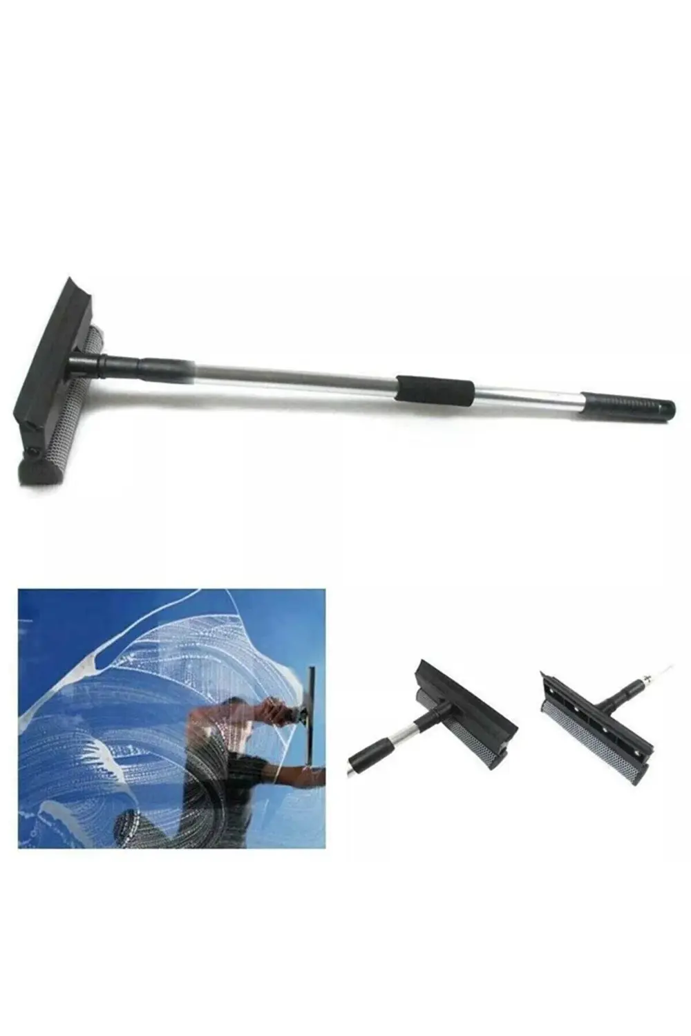 Lüx Cift Tarafli Teleskopik Cam Silme Paspası Ve Cekpasi - Gri