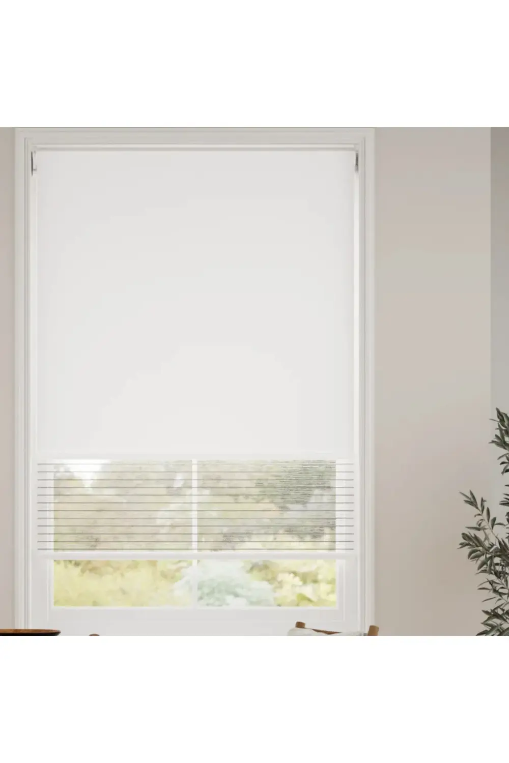 Lüx Çiftli Sistem Stor Perde (Tül Stor+Güneşlik Stor) Alüminyum K