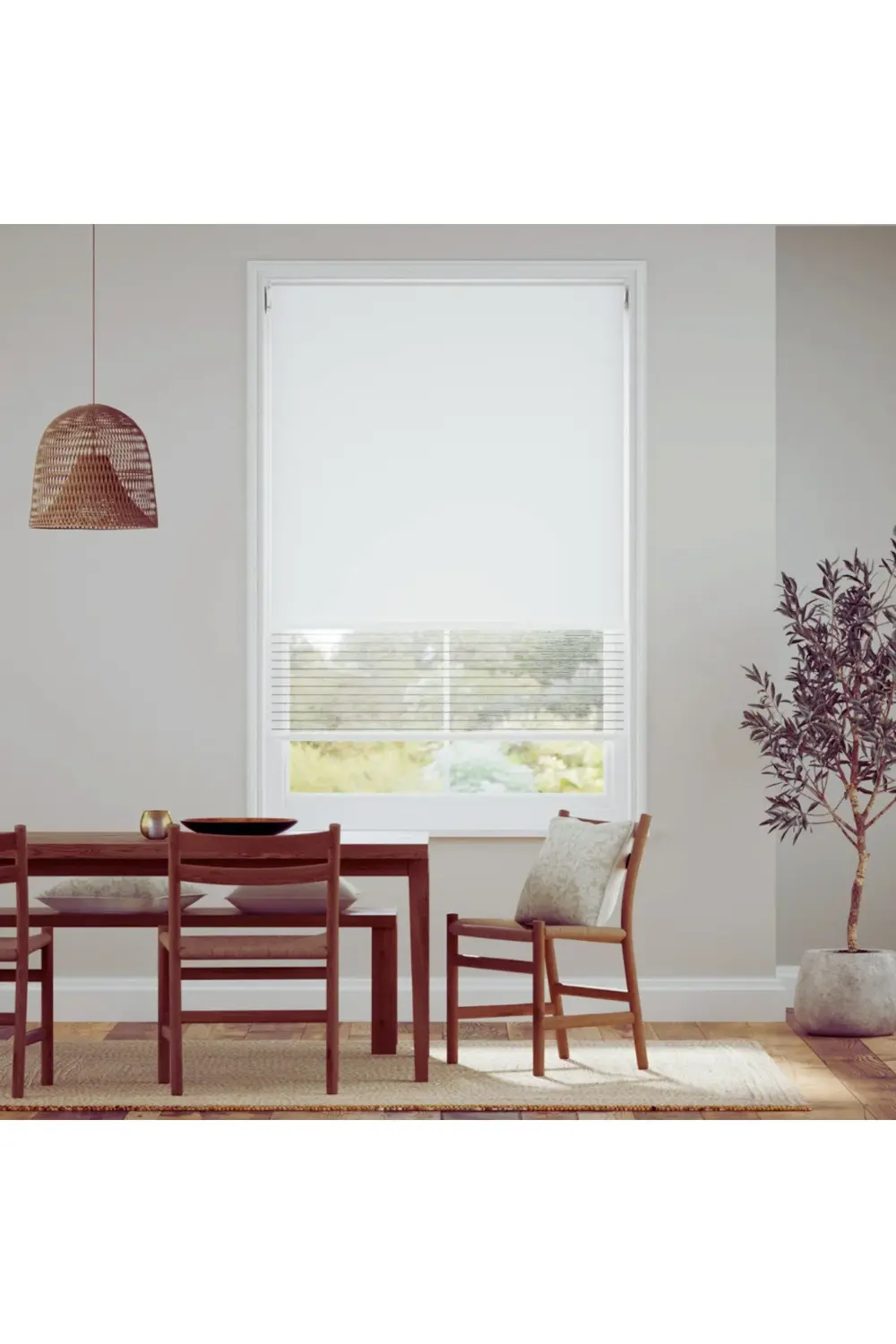 Lüx Çiftli Sistem Stor Perde (Tül Stor+Güneşlik Stor) Alüminyum K