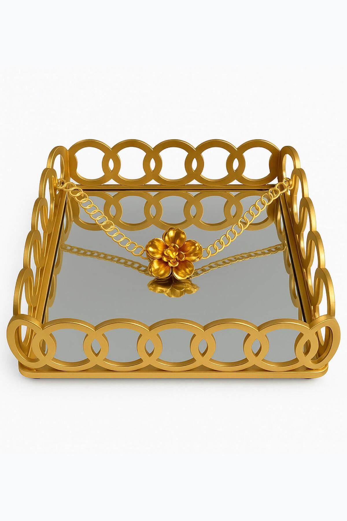 Moda Armanc Lux Gold Aynalı Halka Sunum Peçetelik