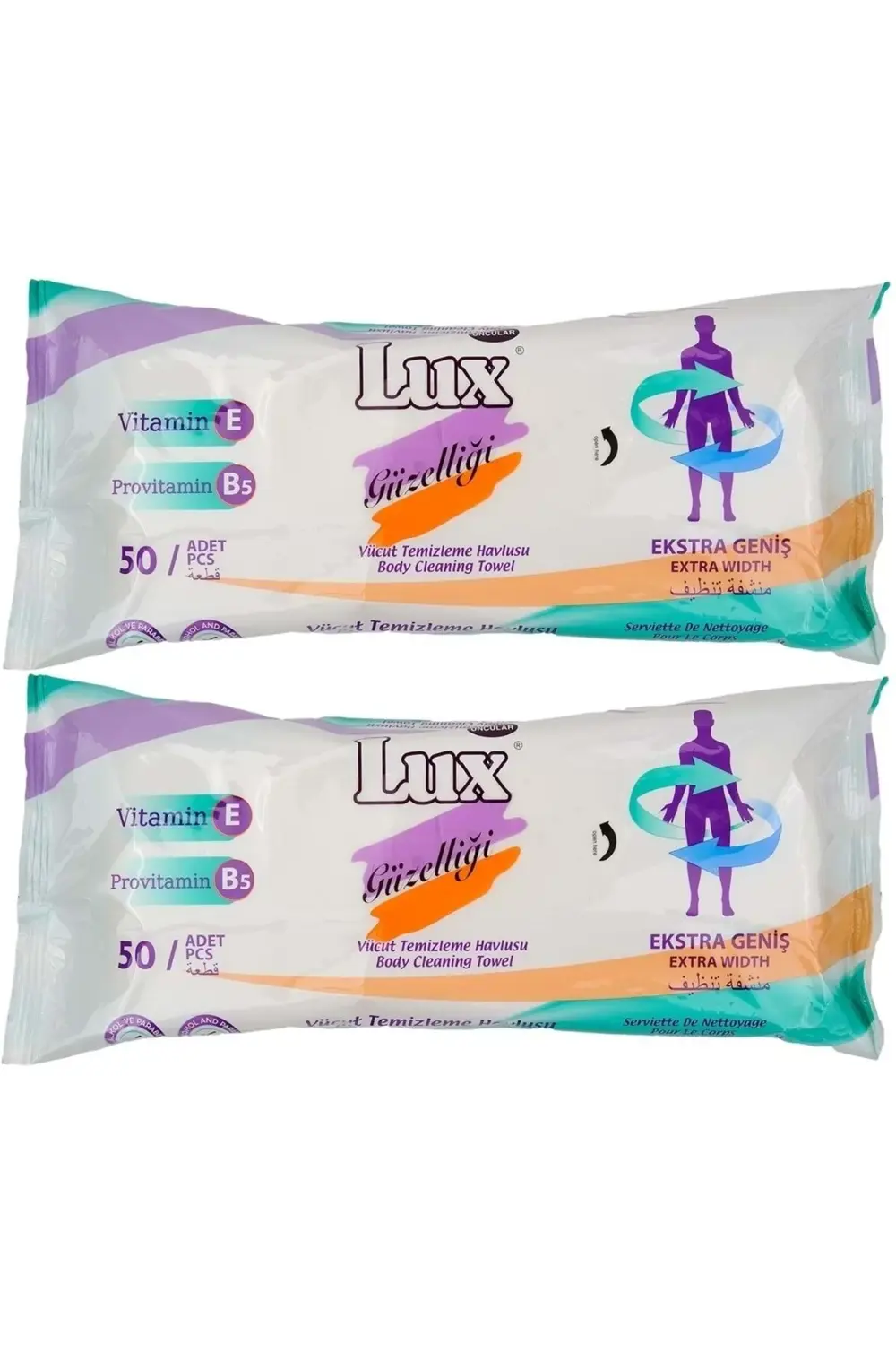 Lüx Hasta Vücut Temizleme Islak Mendil Havlu 50 Yaprak Xl (2 Lİ S
