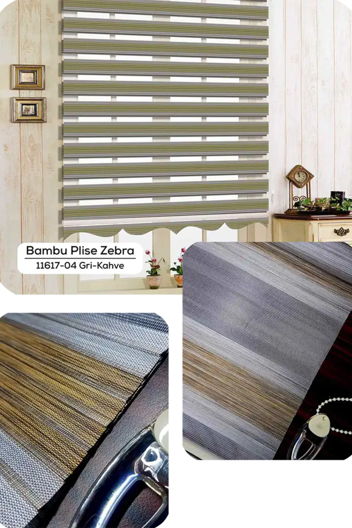 Lux Keten Plise Renk Geçişli Zebra Stor Perde, Alüminyum Kasalı Y
