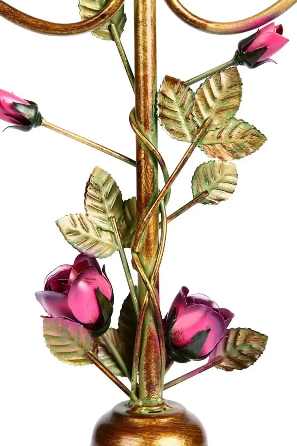 Lux Metal Çiçekli Mumluk