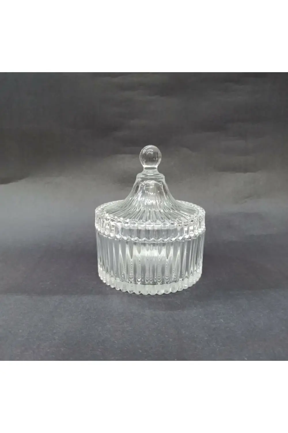 Lüx Orta Boy Kesme Kapaklı Cam Şekerlik 14x6cm