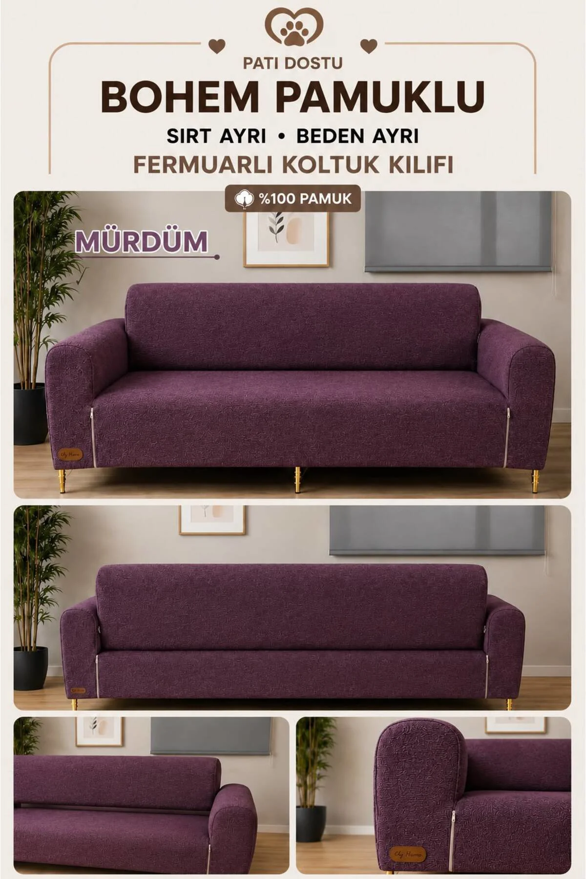 LÜX PAMUKLU BOHEM KUMAŞ - KOLTUK, KANEPE KILIFI, SIRT AYRI, BEDEN AYRI FERMUARLI DİKİM. KOLTUĞUNUZU KOMPLE KAPATIR KOLTUK ÜZERİNDEN KAYMA YAPMAZ. PATİ Fiyatı, Yorumları ve Özellikleri