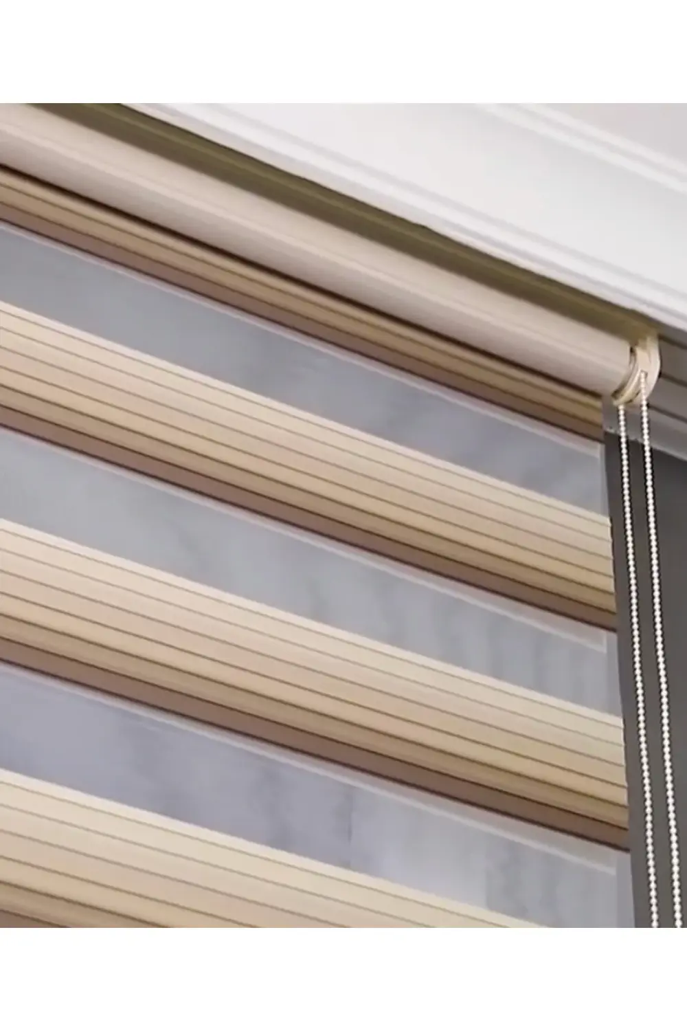 Lüx Plise Degrade Renk Geçişli Zebra Stor Perde Alüminyum Kasalı