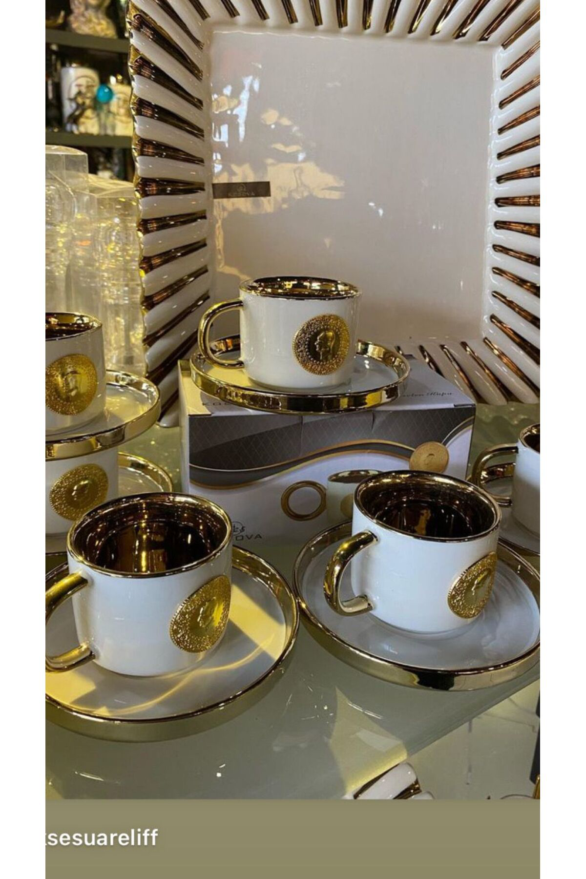 Elif Aksesuar Lüx Porselen Lira Fincan Takımı