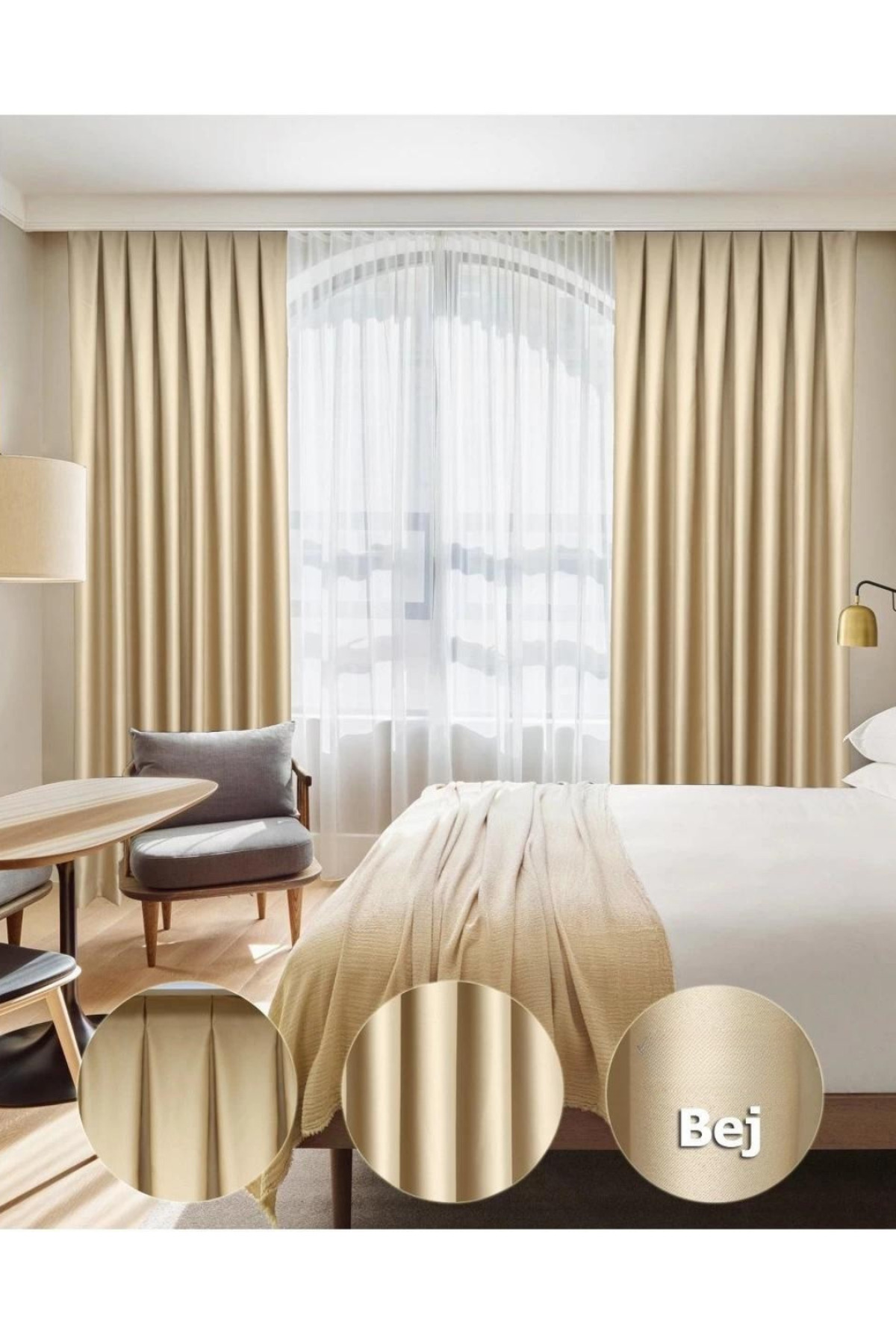 Lüx Saten Blackout Karartma Güneşlik Perde Yüksek Kaliteli Düz Pi