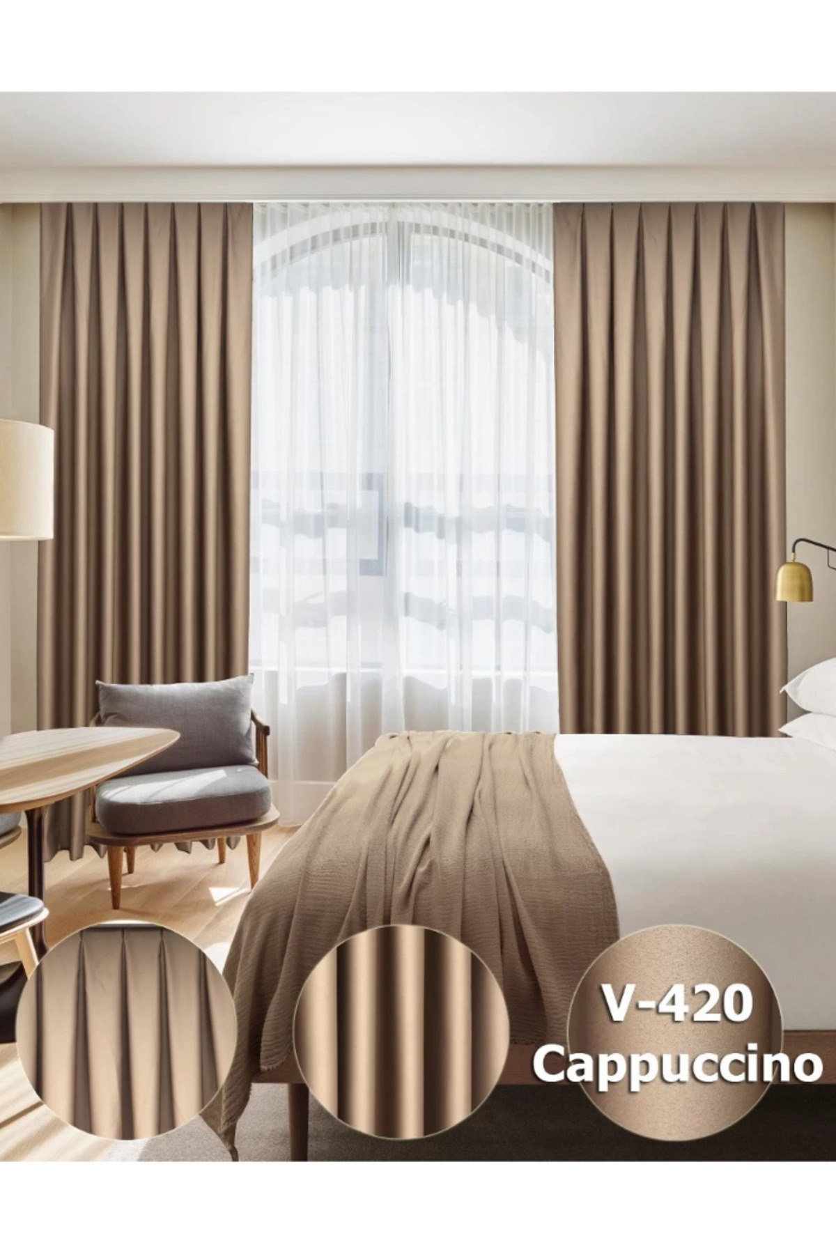 Lüx Saten Blackout Karartma Güneşlik Perde Yüksek Kaliteli Düz Pi