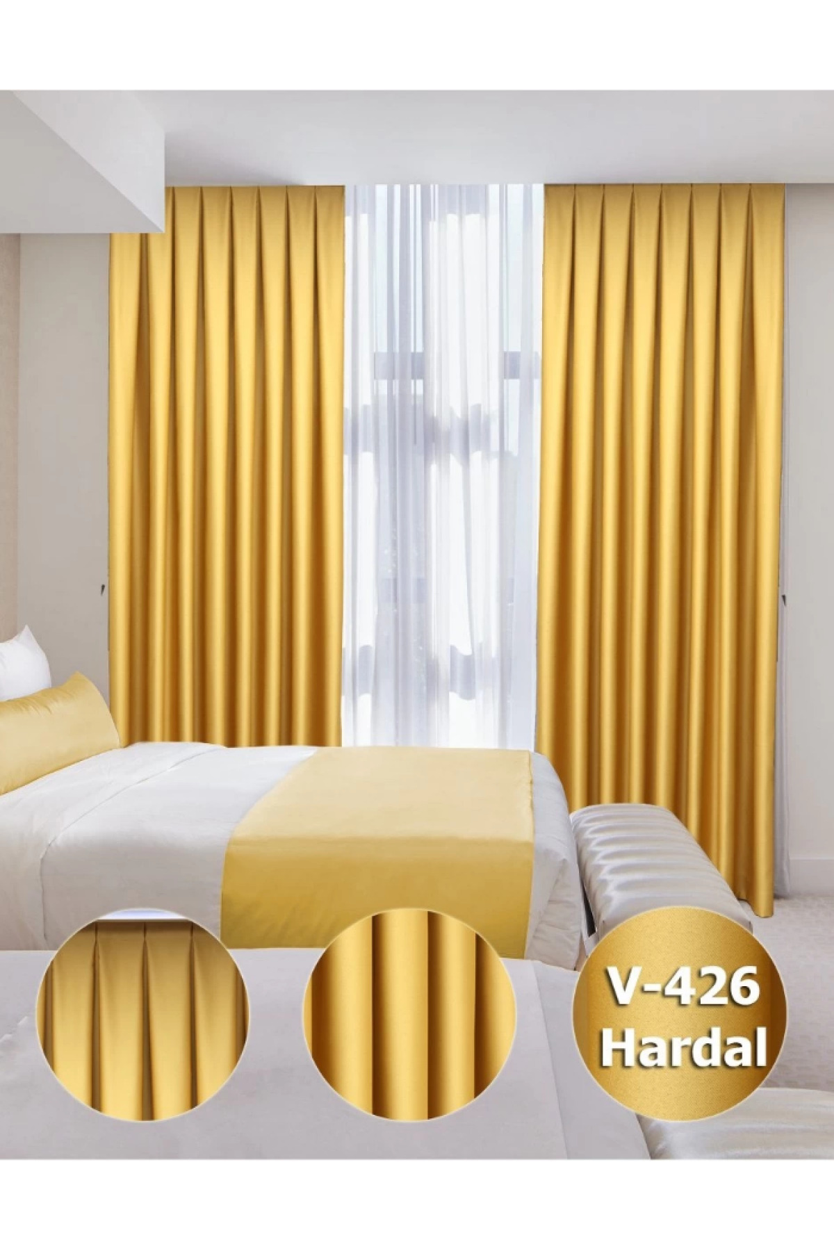 Lüx Saten Blackout Karartma Güneşlik Perde Yüksek Kaliteli Düz Pi