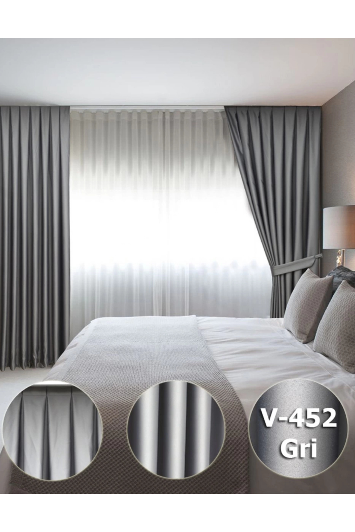 Lüx Saten Blackout Karartma Güneşlik Perde Yüksek Kaliteli Düz Pi