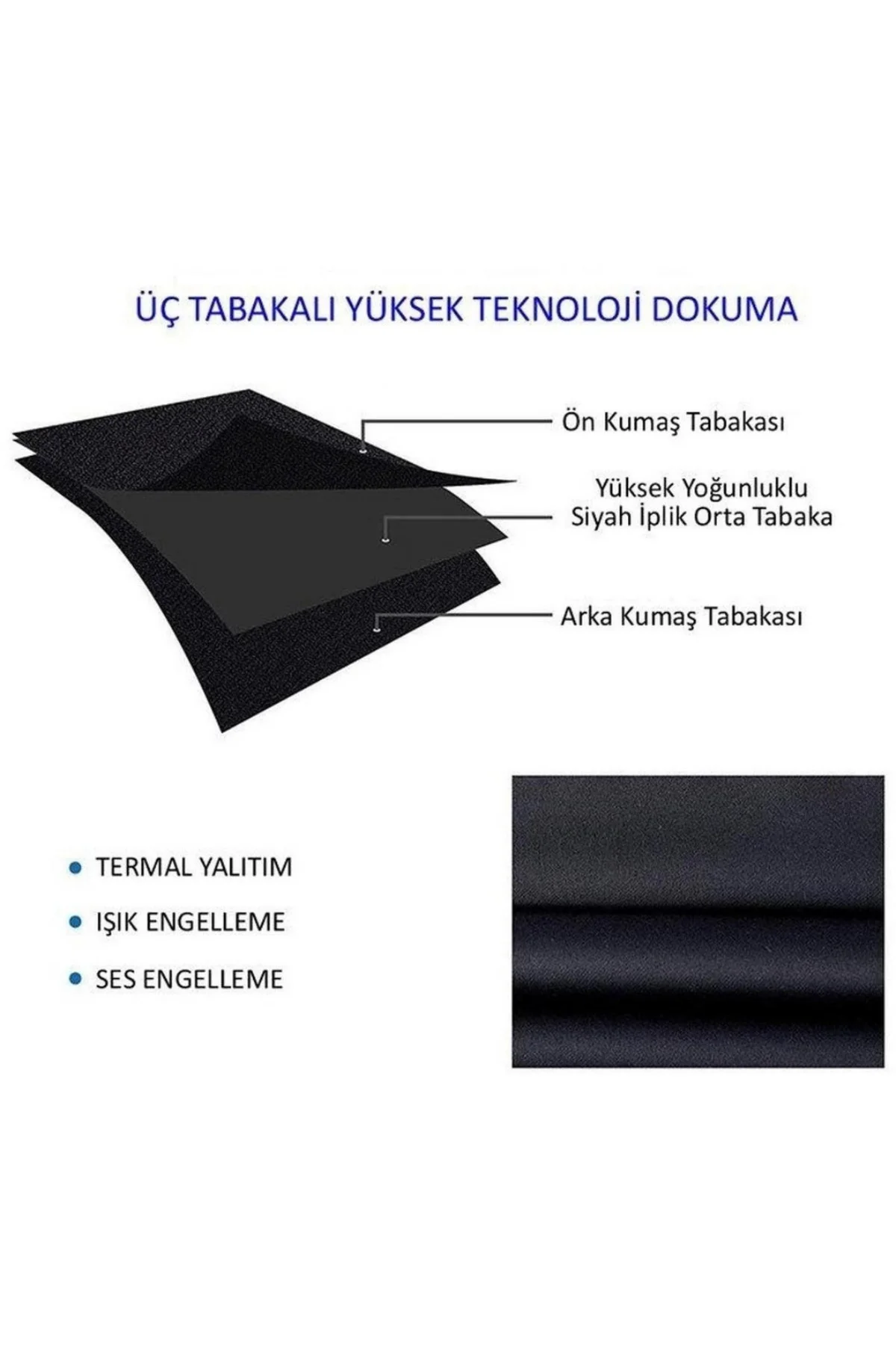 Lüx Saten Blackout Karartma Fon Perde, Yüksek Kaliteli 1/3 Sık Pile Tek Kanat - ÇİKOLATA 24004BLQB