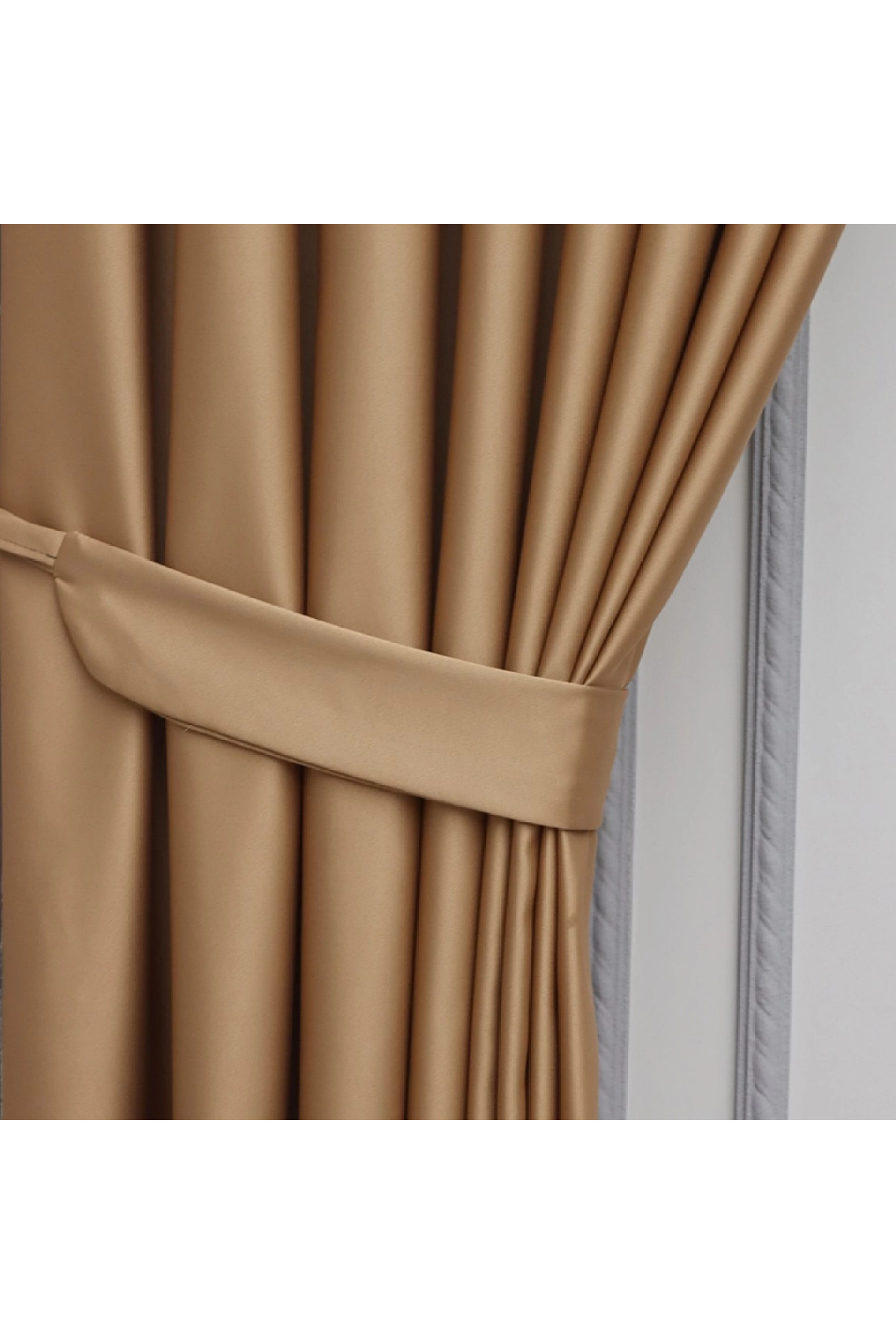 Lüx Saten Blackout Karartma Fon Perde, Yüksek Kaliteli 1/2.5 Pile