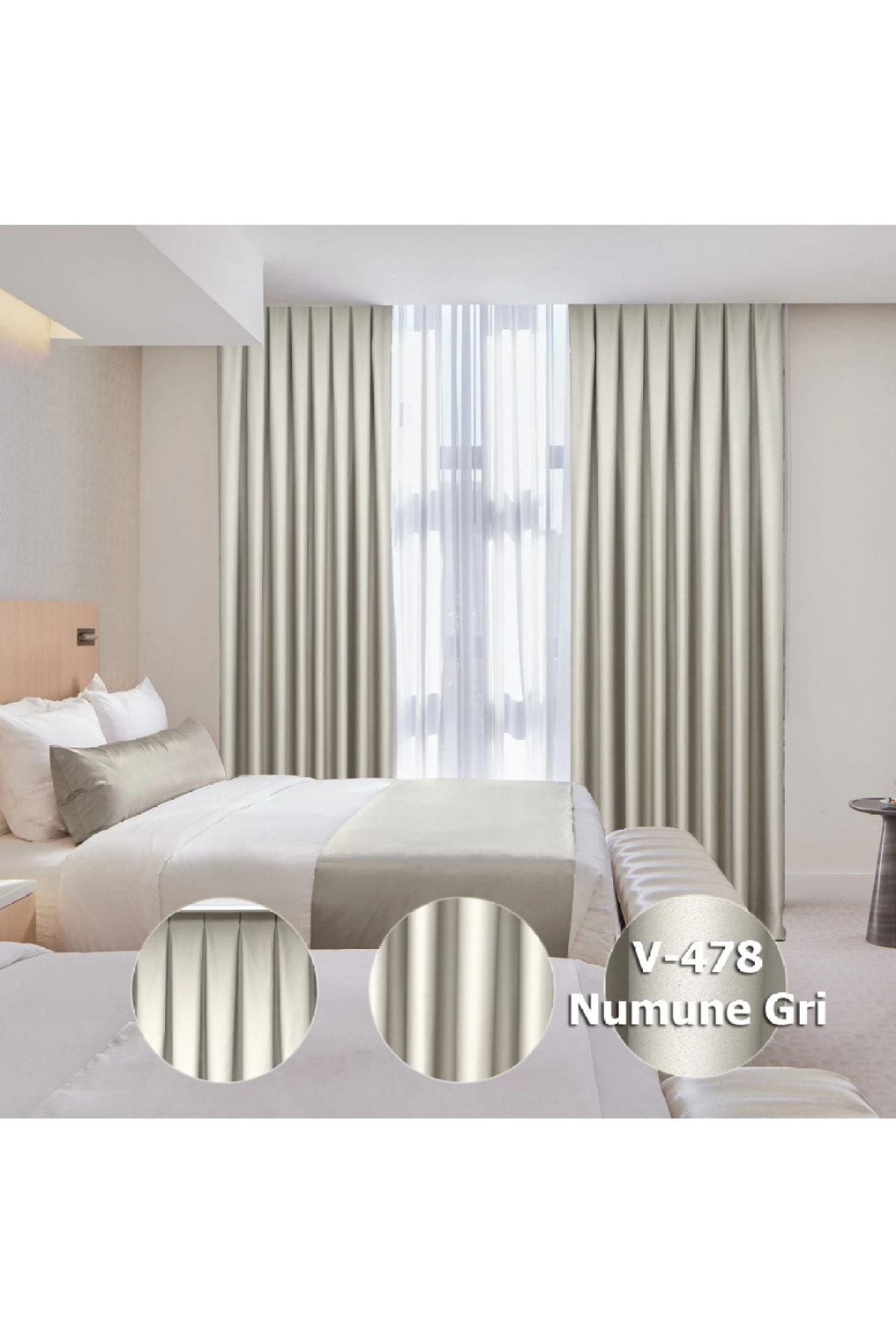 Lüx Saten Blackout Karartma Fon Perde Yüksek Kaliteli 1/2,5 Norma