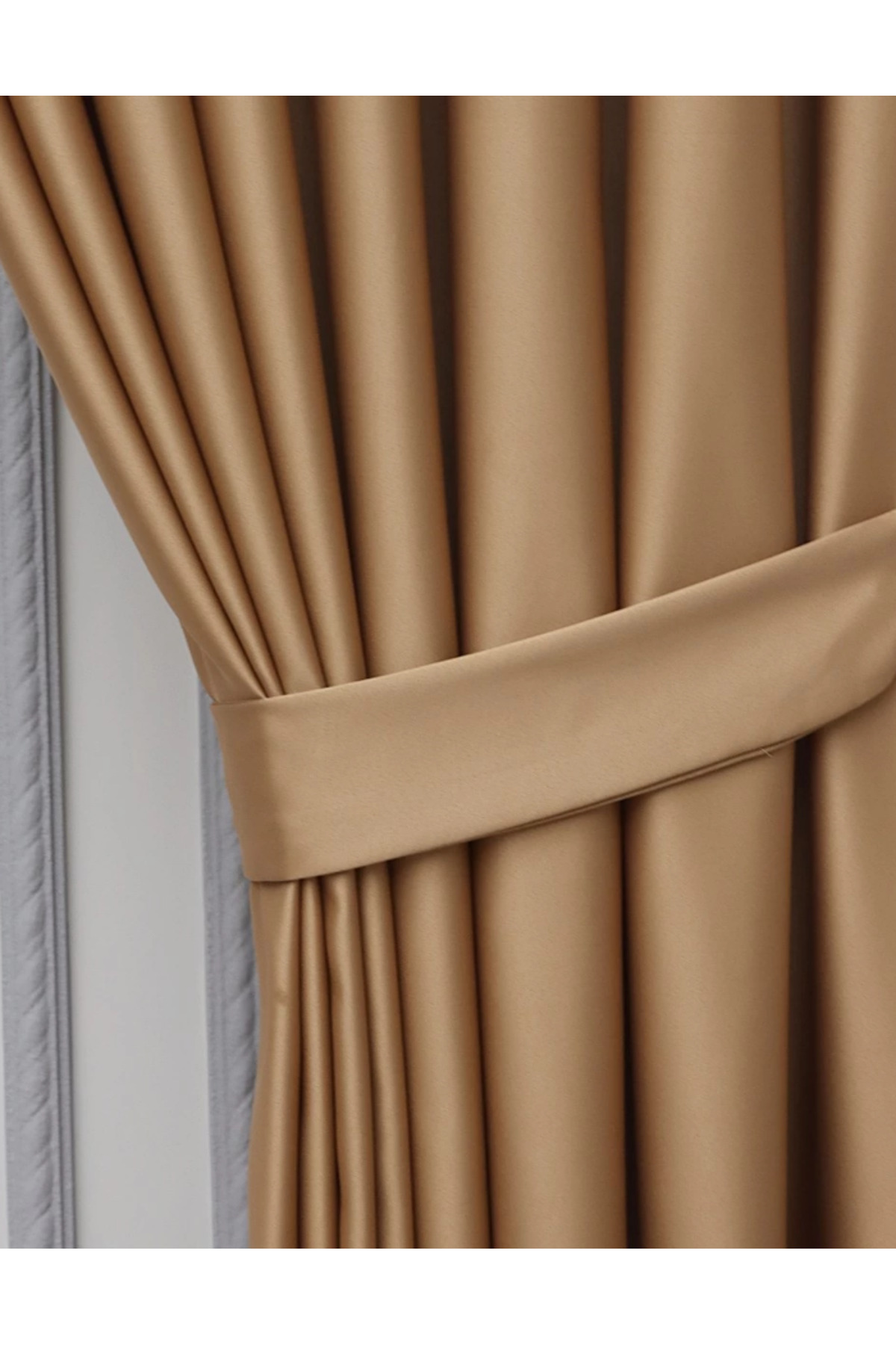 Lüx Saten Blackout Karartma Güneşlik Perde Yüksek Kaliteli Düz Pi