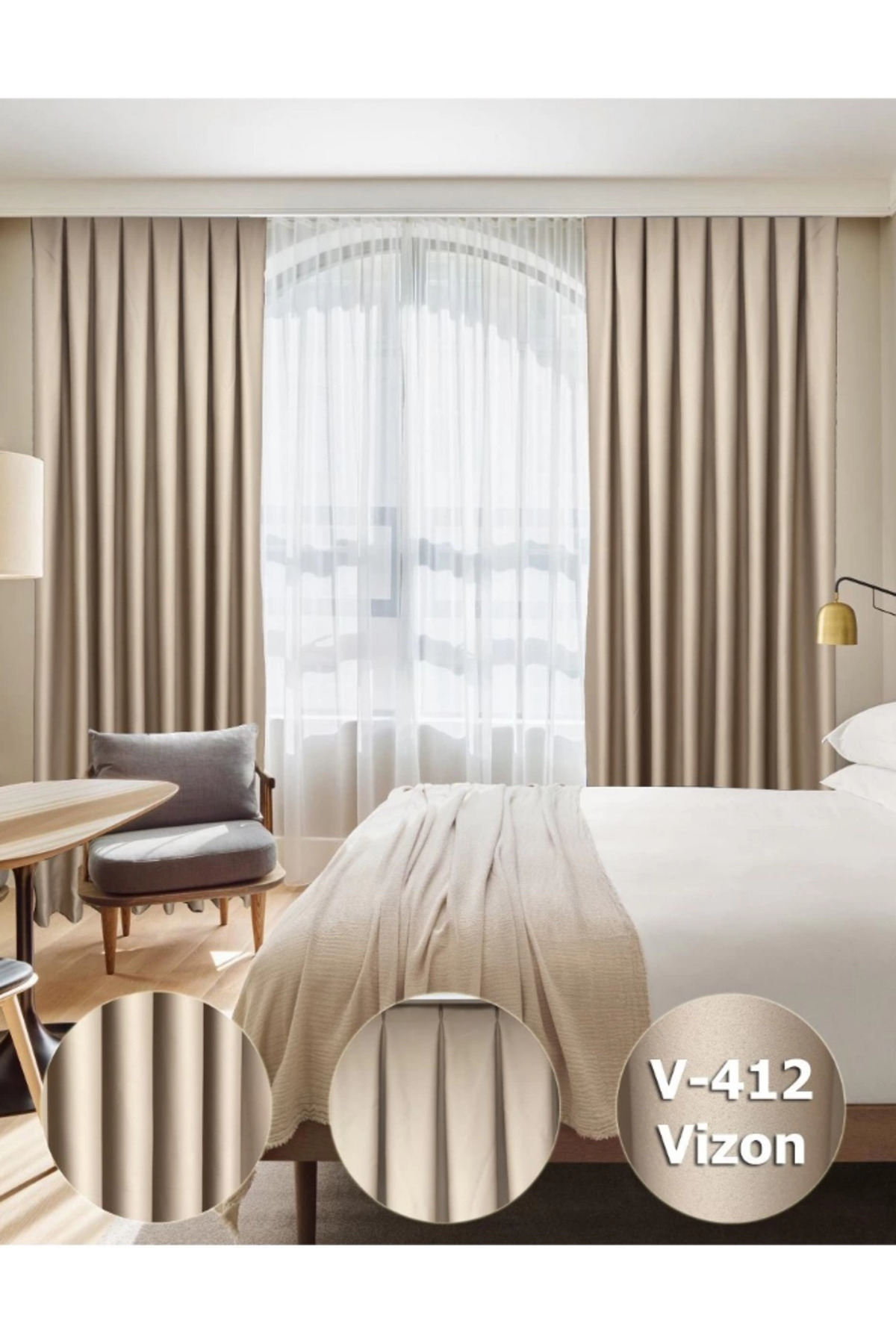 Lüx Saten Blackout Karartma Güneşlik Perde Yüksek Kaliteli Düz Pi