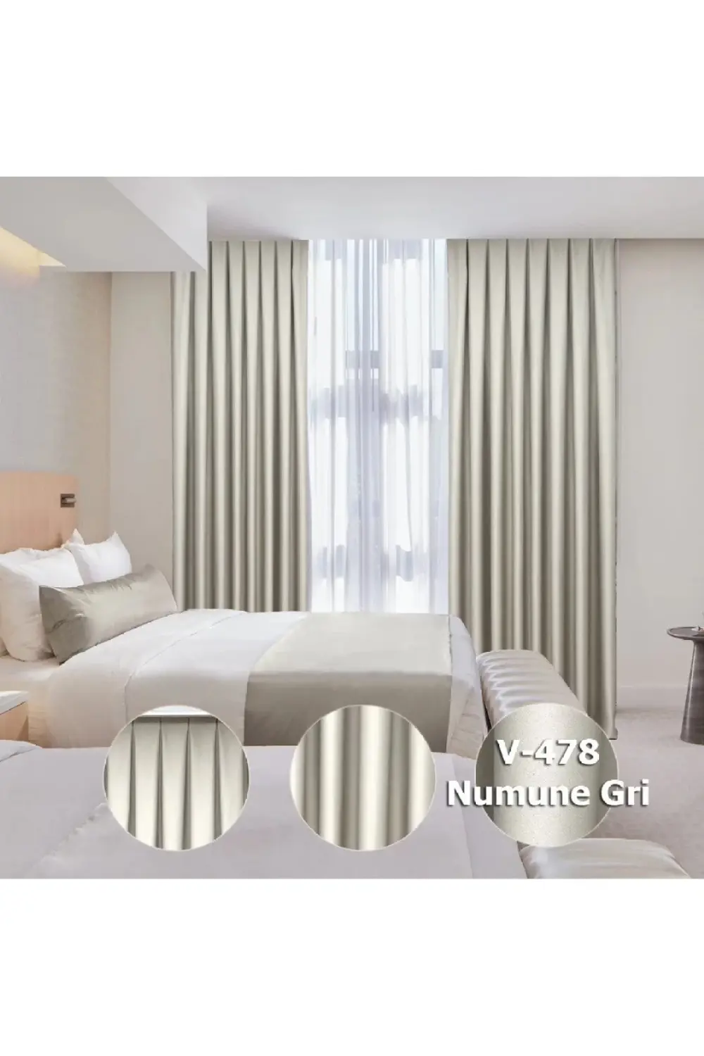 Lüx Saten Blackout Karartma Fon Perde Yüksek Kaliteli 1/2,5 Norma