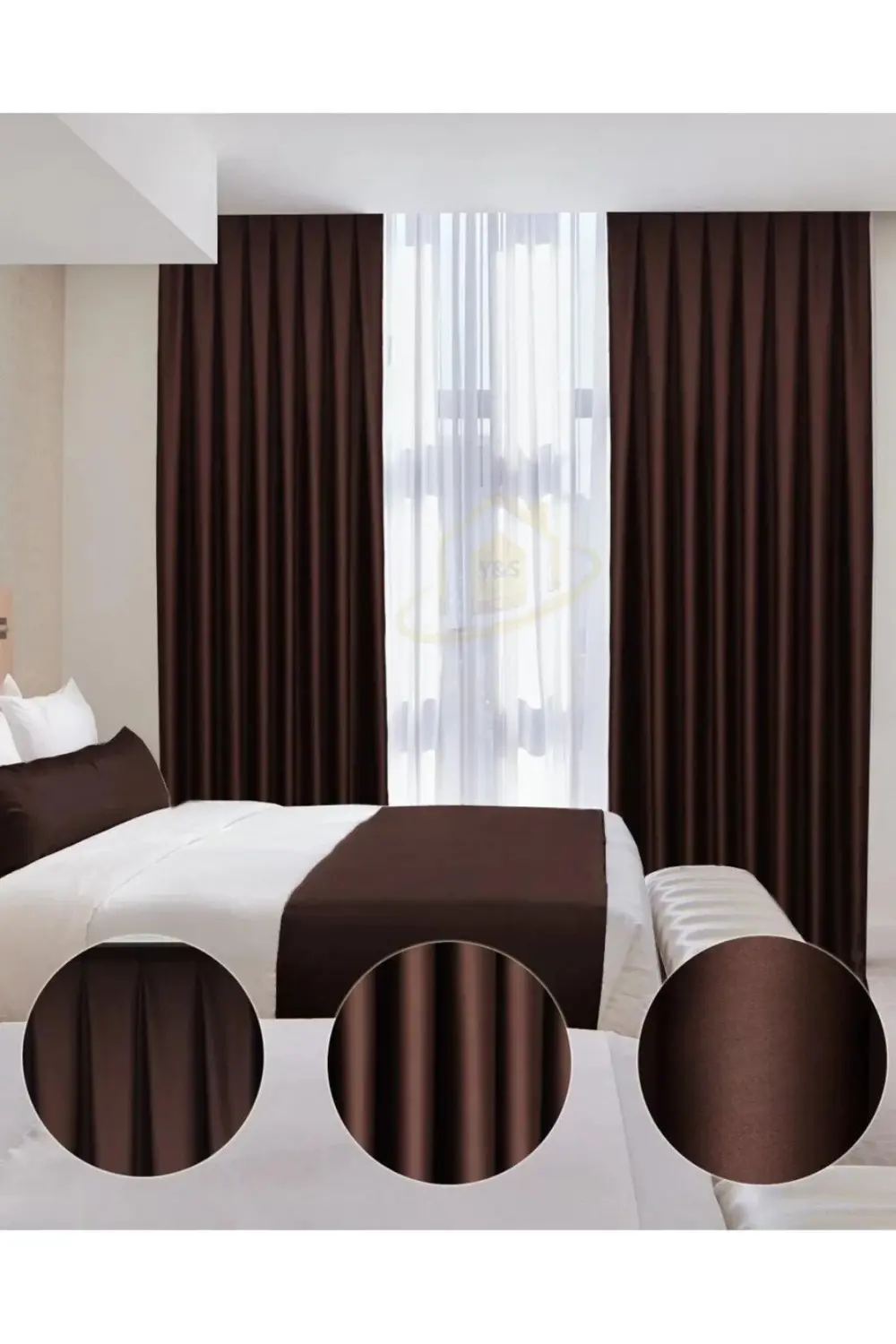 Lüx Saten Blackout Karartma Güneşlik Perde Yüksek Kaliteli Düz Pi