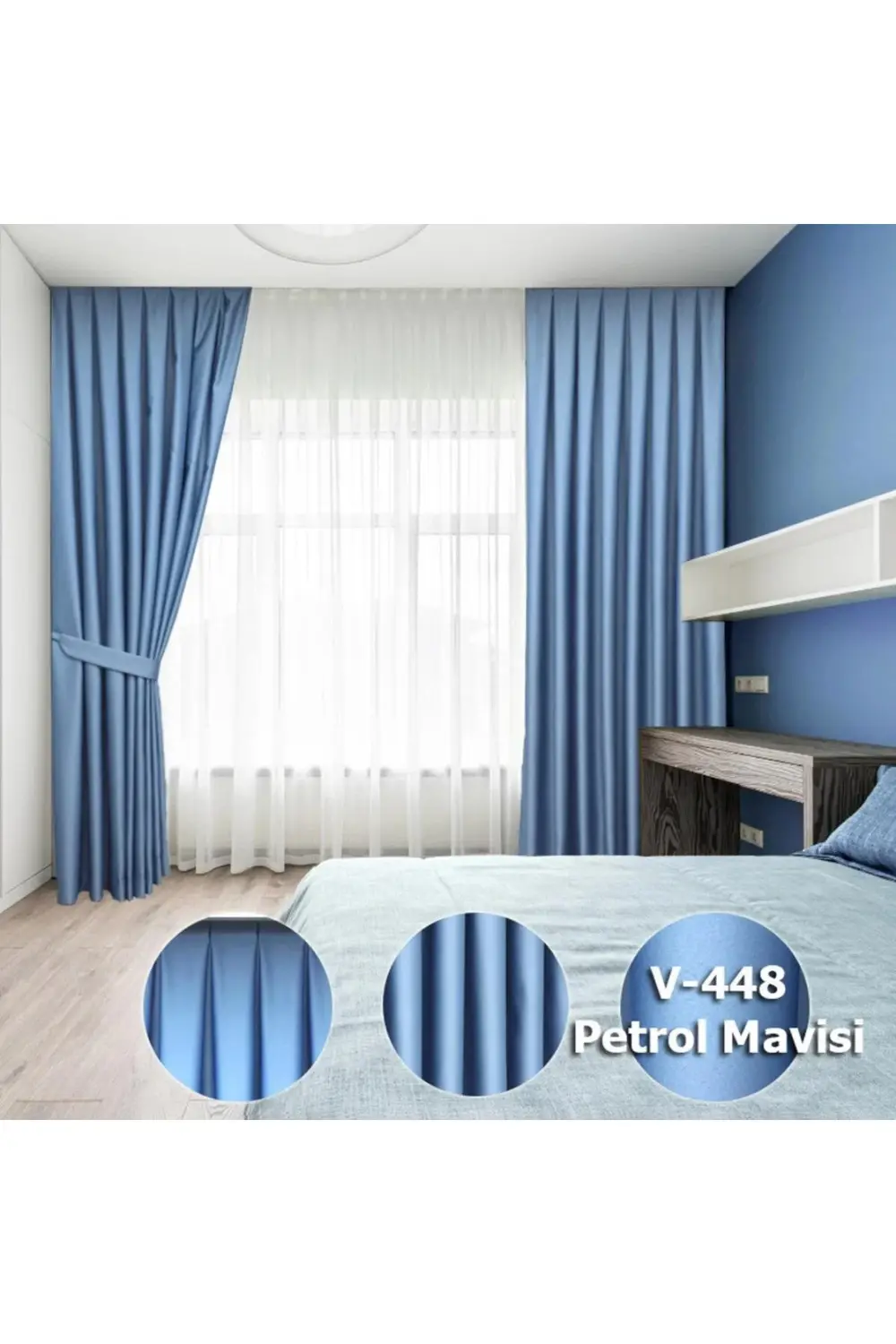 Lüx Saten Blackout Karartma Güneşlik Perde Yüksek Kaliteli Düz Pi