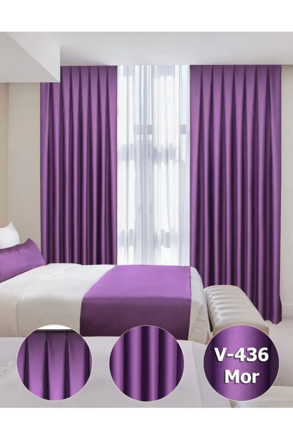 Lüx Saten Blackout Karartma Güneşlik Perde Yüksek Kaliteli Düz Pi